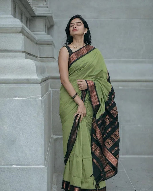 Soft Lichi Silk Jacquard Saree - Mira Fashion