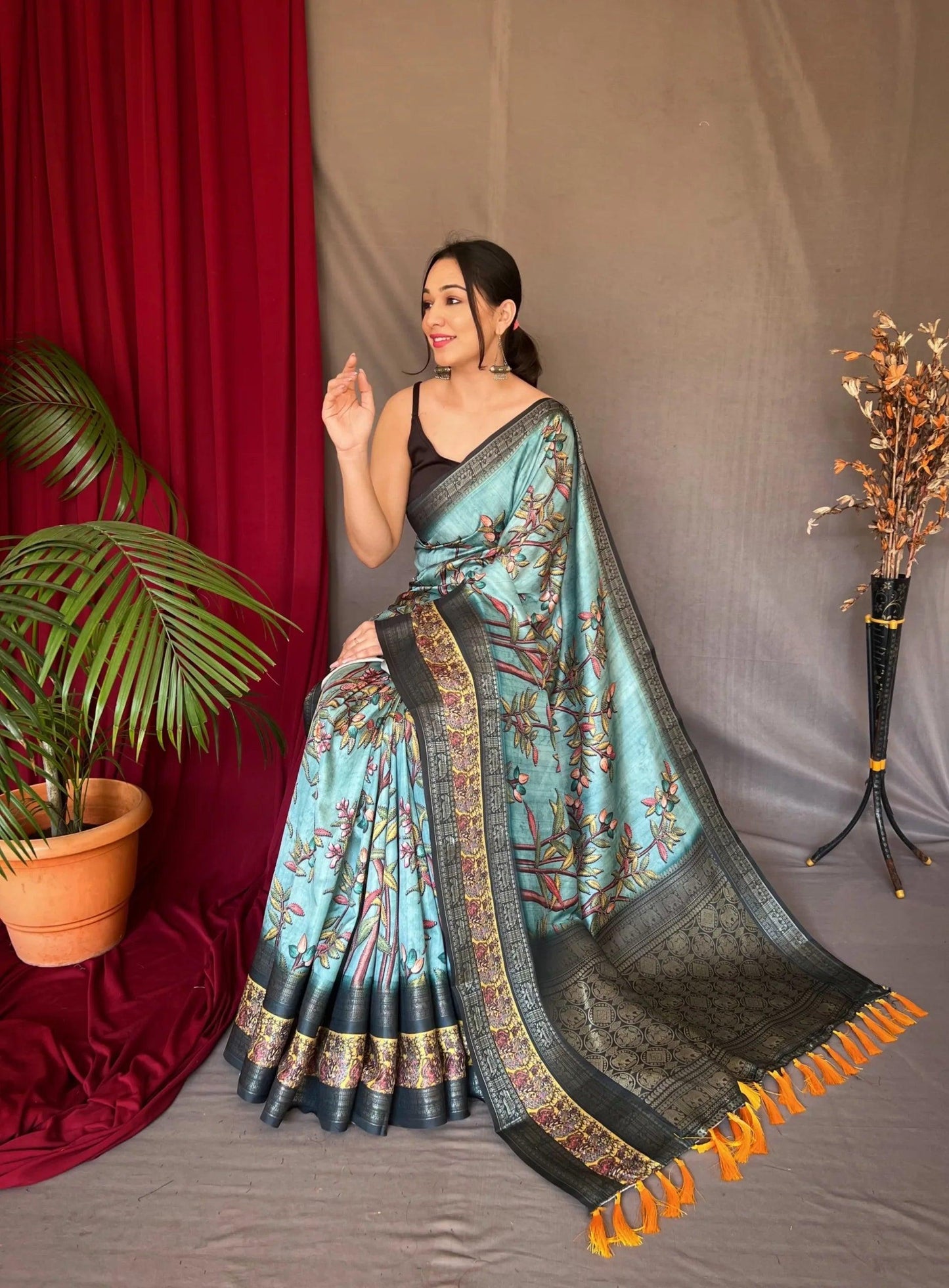 Chandrakala Pure Banarasi Silk Digital Printed Saree - Mira Fashion