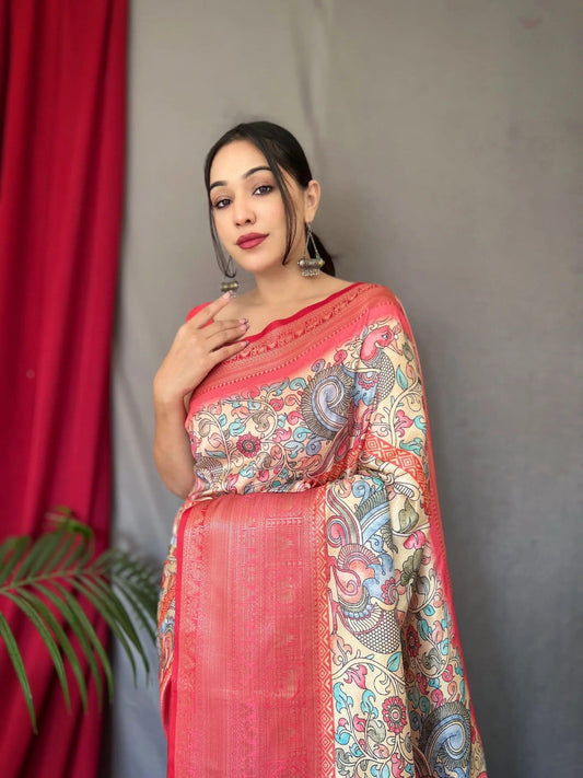 Chandrakala Pure Banarasi Silk Digital Printed Saree - Mira Fashion
