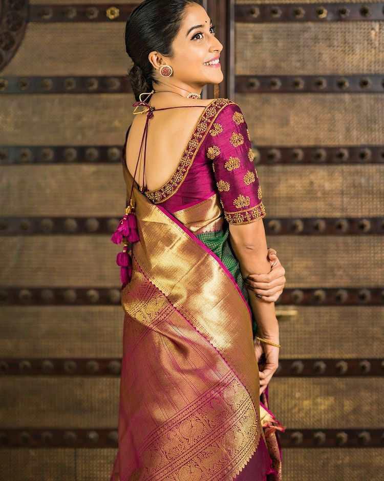 Soft Banarasi Silk Saree With Girlish Blouse Piece - Mira Fashion
