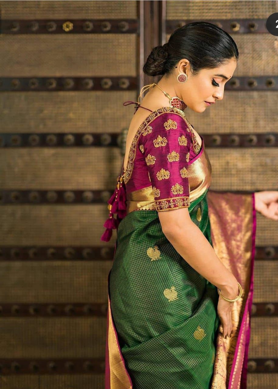Soft Banarasi Silk Saree With Girlish Blouse Piece - Mira Fashion