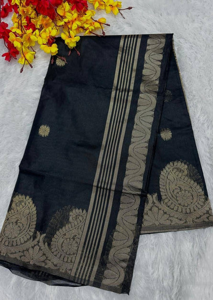 Soft Lilen Saree With Attractive Charmful Rich Blouse