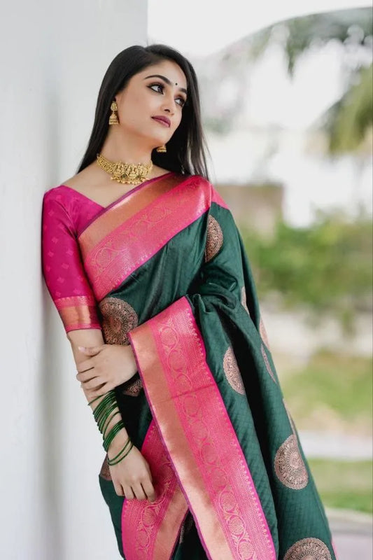 Soft Lichi Silk Rich Pallu Saree - Mira Fashion