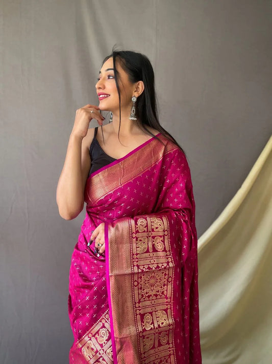Suhasini Antique Kanjeevaram Handloom Saree - Mira Fashion