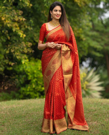 Organic Banarasi Saree For Indian Wedding - Mira Fashion