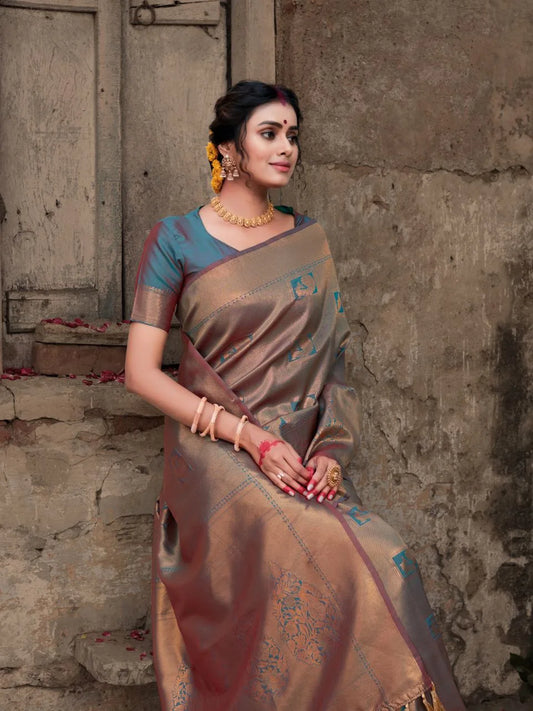 Pure Soft Silk Kubera Pattu Saree With Handloom Zari With Rich Pallu - Mira Fashion