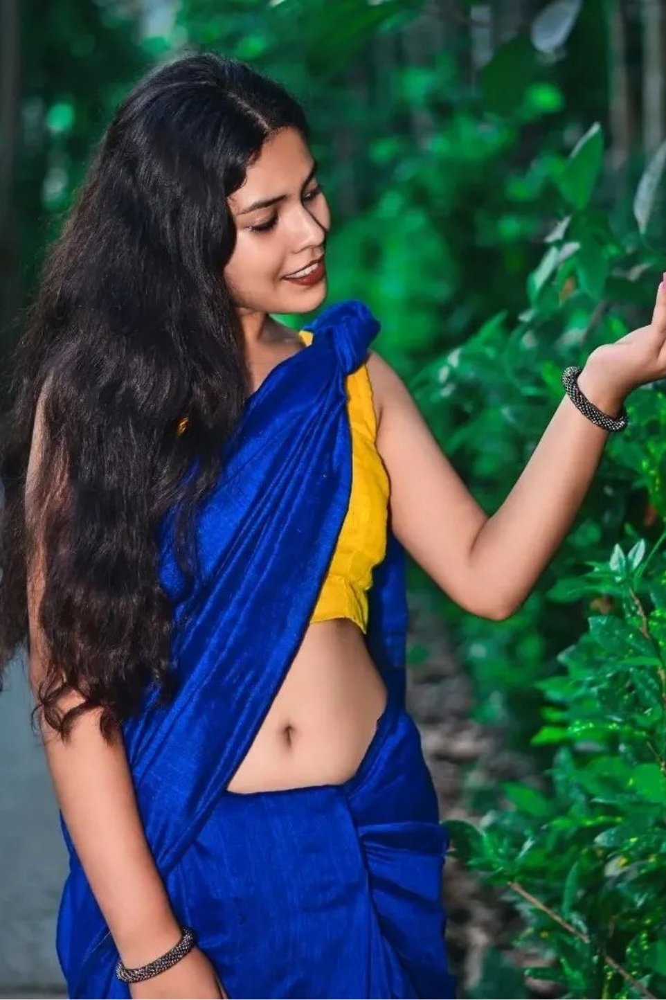 Royal Blue Cotton Plain Saree