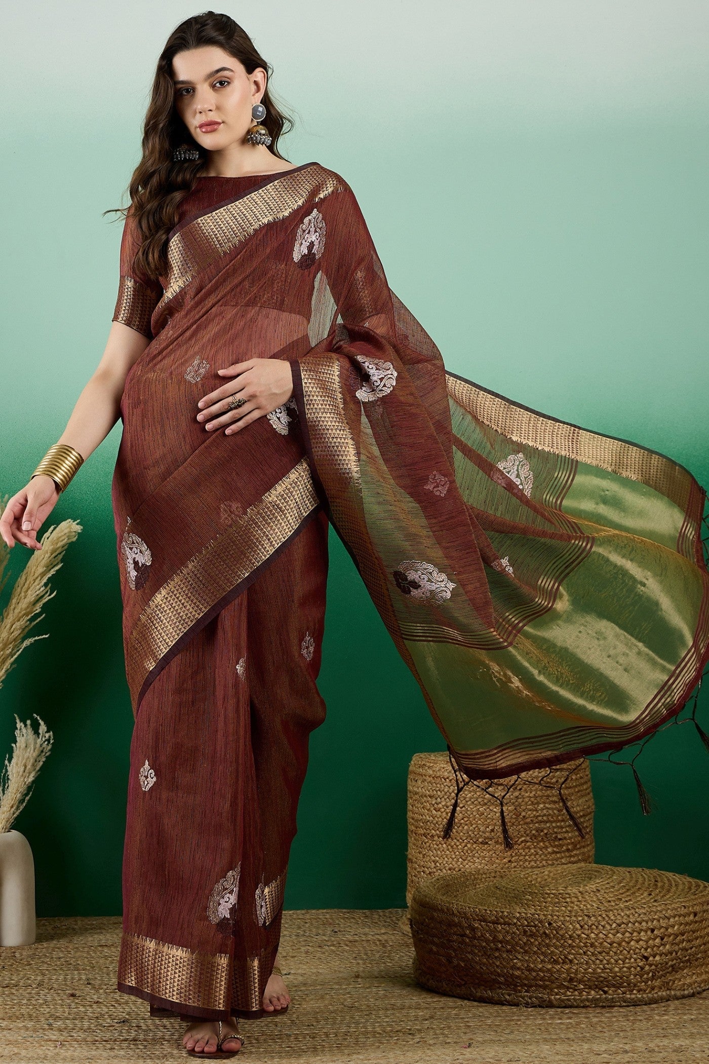 Quincy Brown Khadi Organza Saree