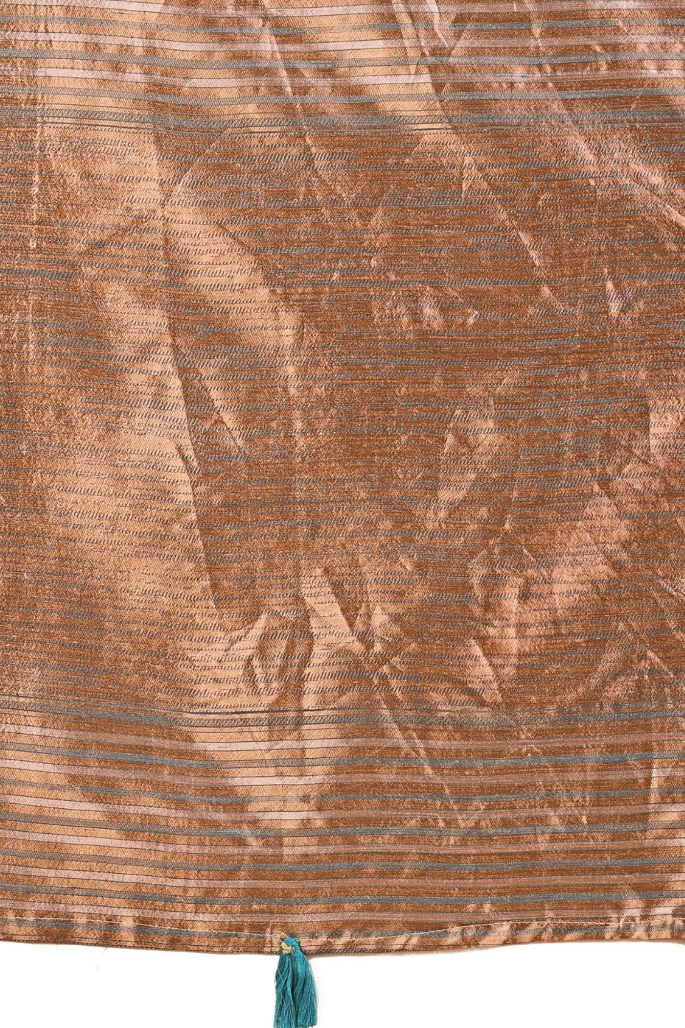 Cyan Blue Linen Cotton Saree