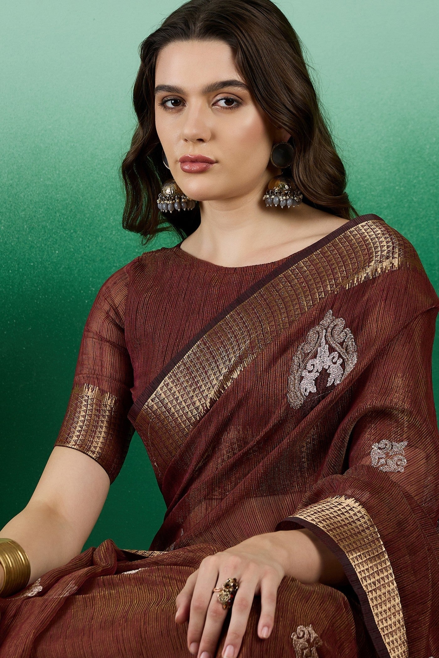 Quincy Brown Khadi Organza Saree