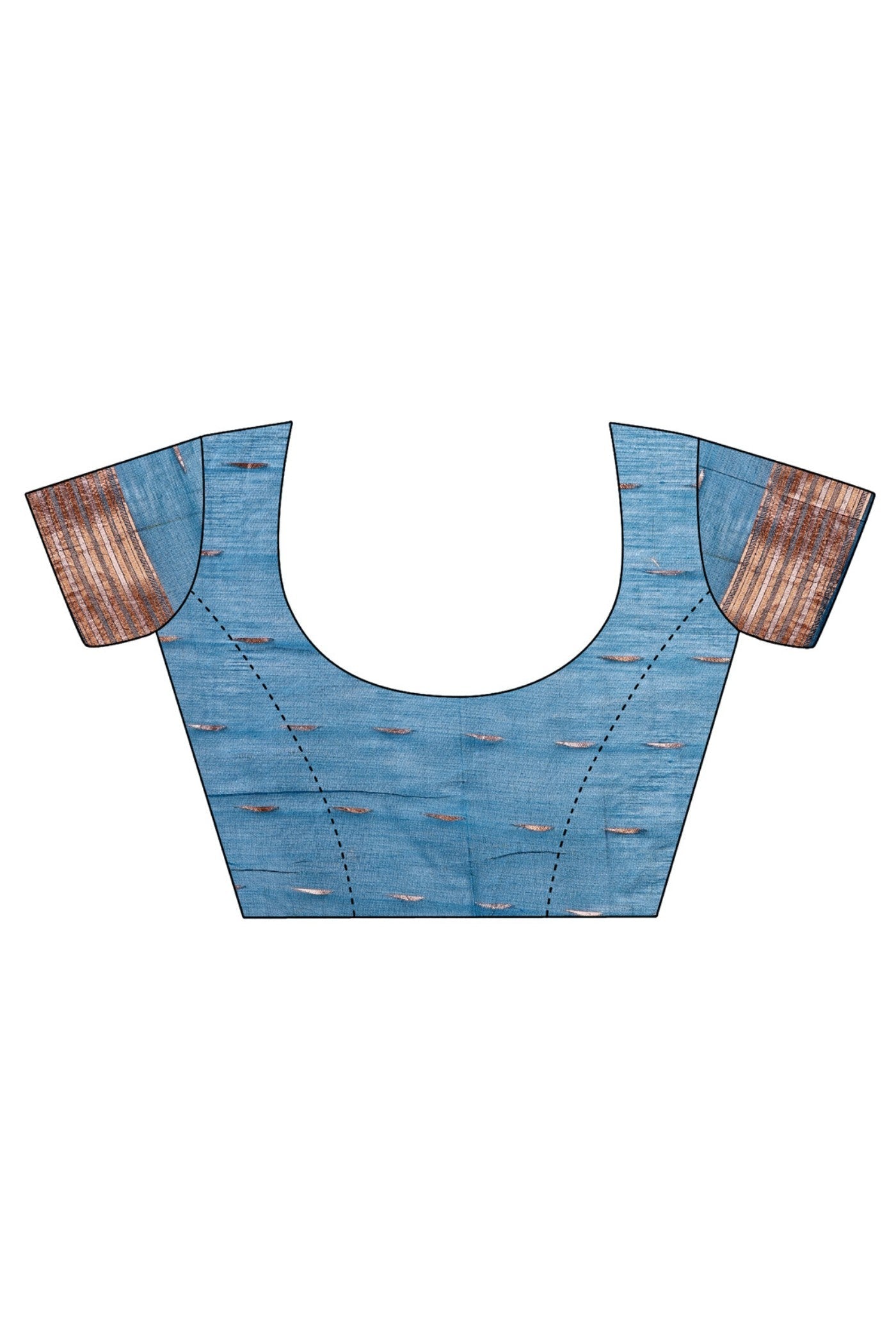 Cyan Blue Linen Cotton Saree