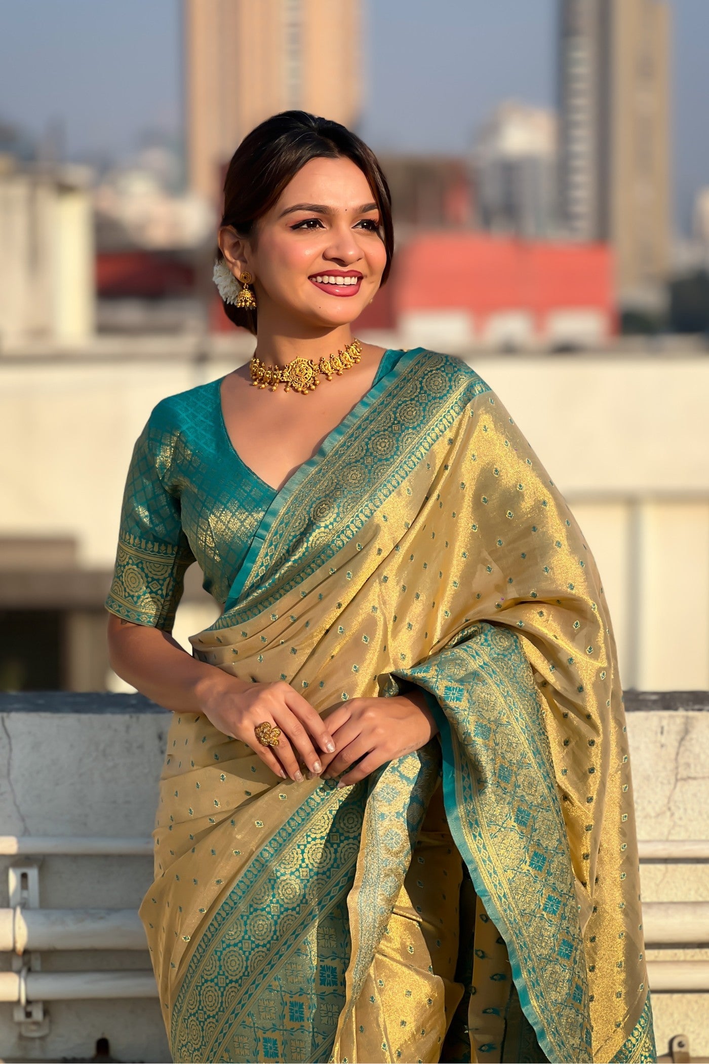 Rob Roy Yellow Woven Banarasi Saree