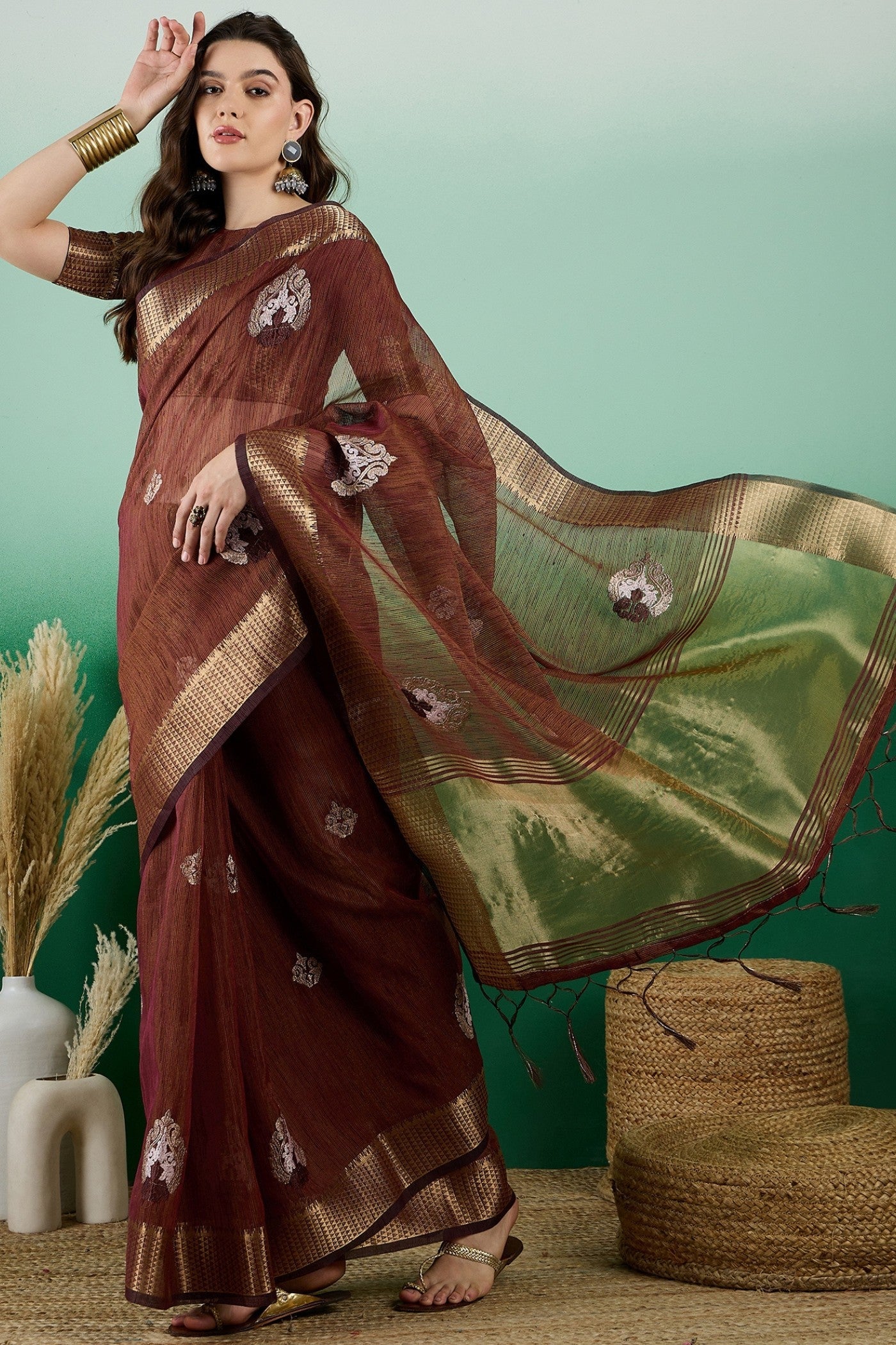 Quincy Brown Khadi Organza Saree