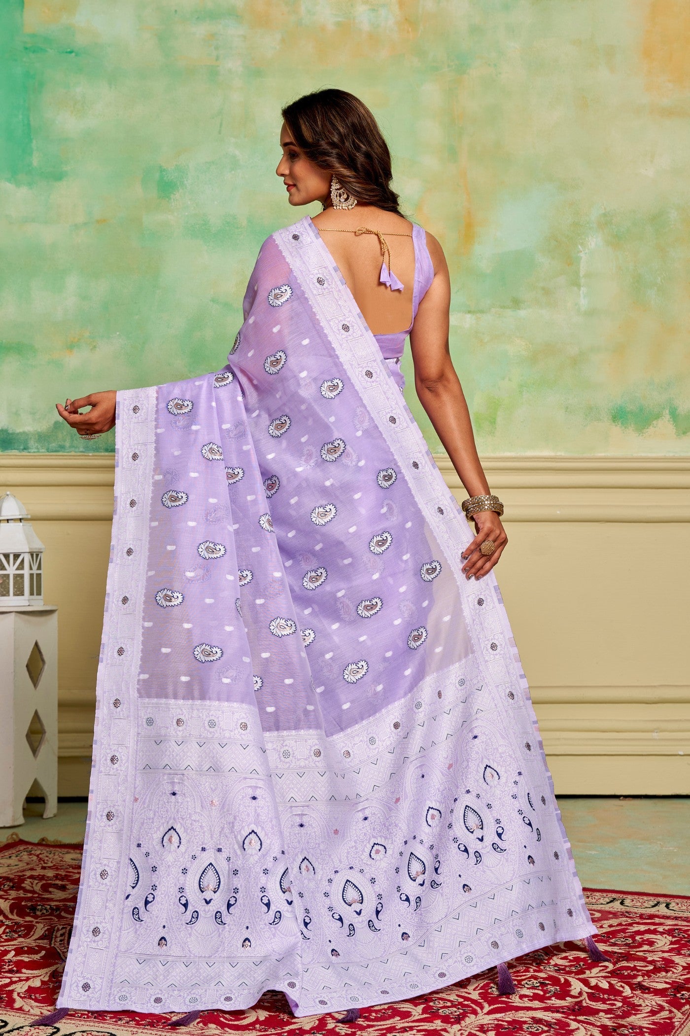 Prelude Purple Woven Cotton Saree