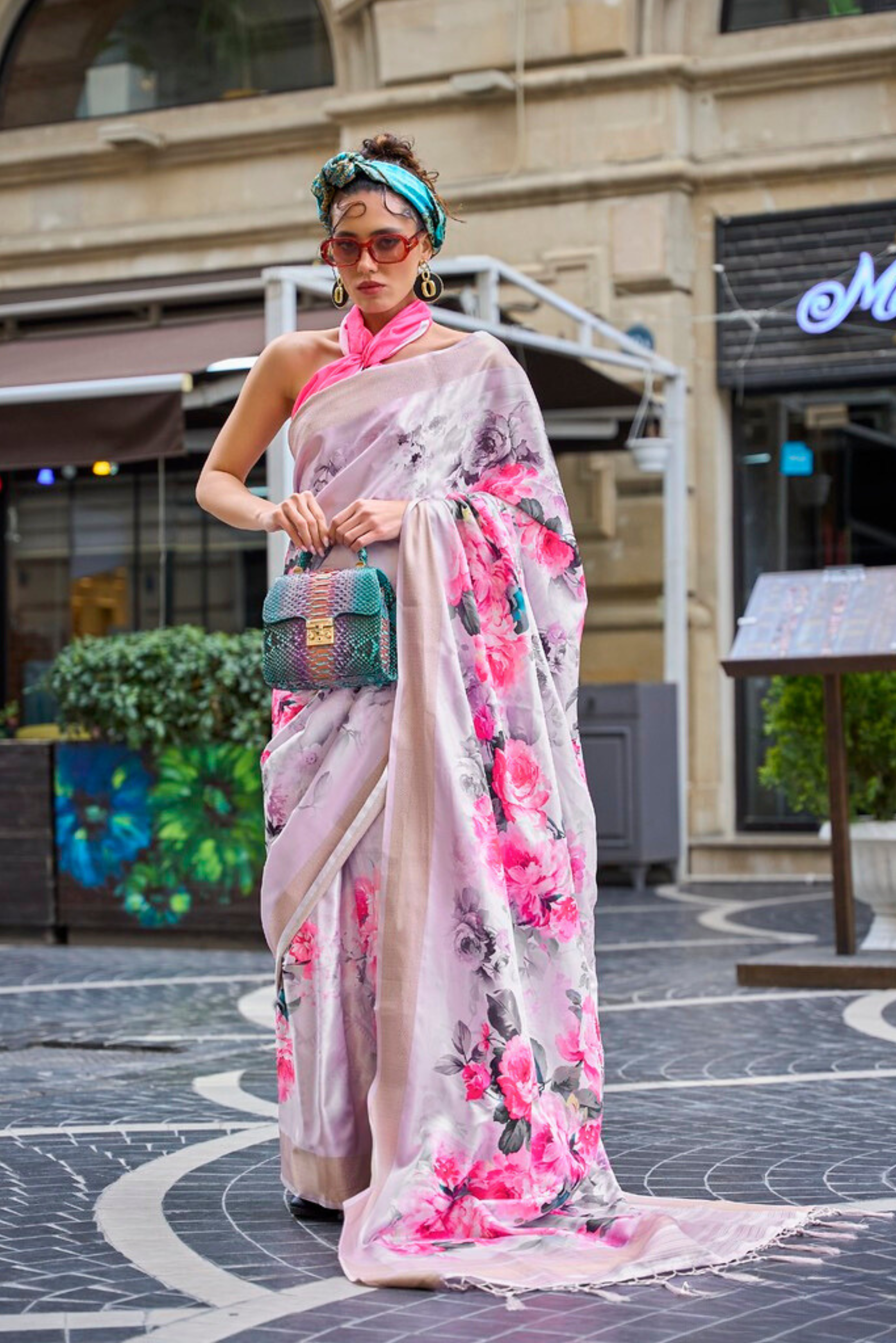 Clam Shell Pink Handloom Gaji Silk Saree