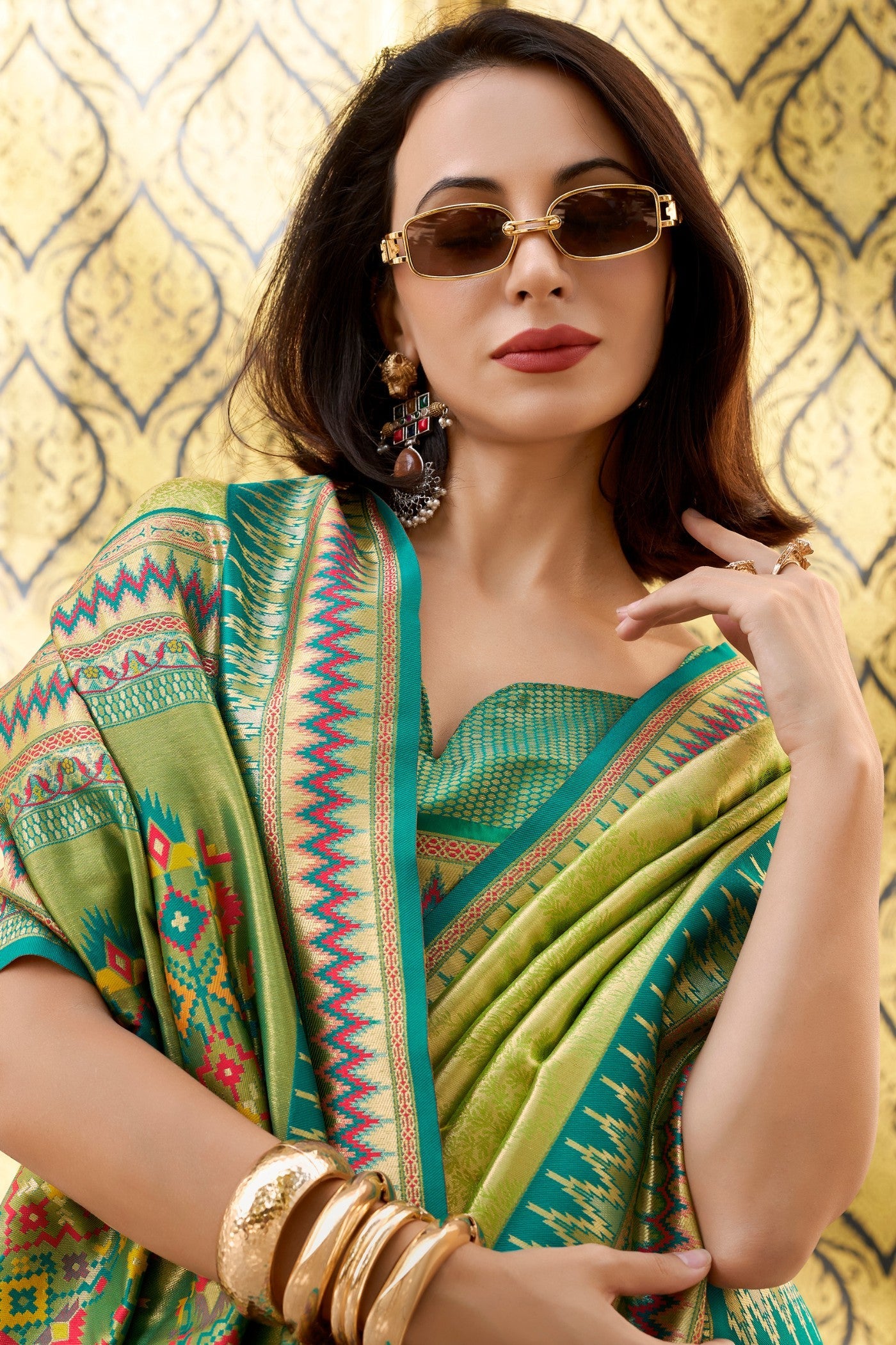 Verdun Green Tissue Handloom Saree