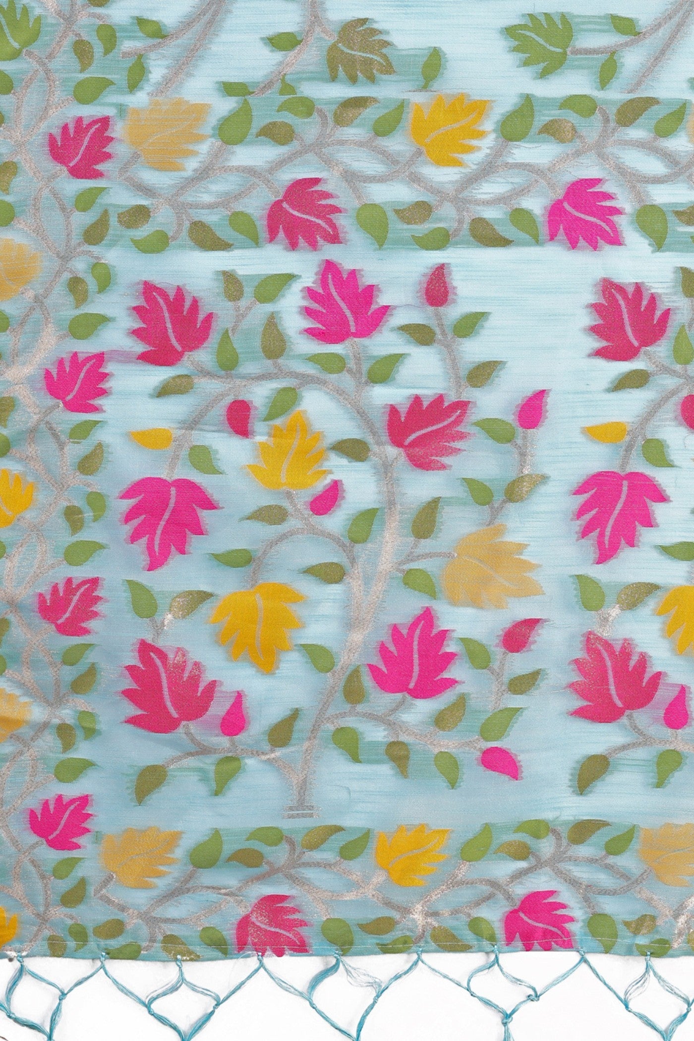 Cloudy Blue Woven Linen Cotton Saree