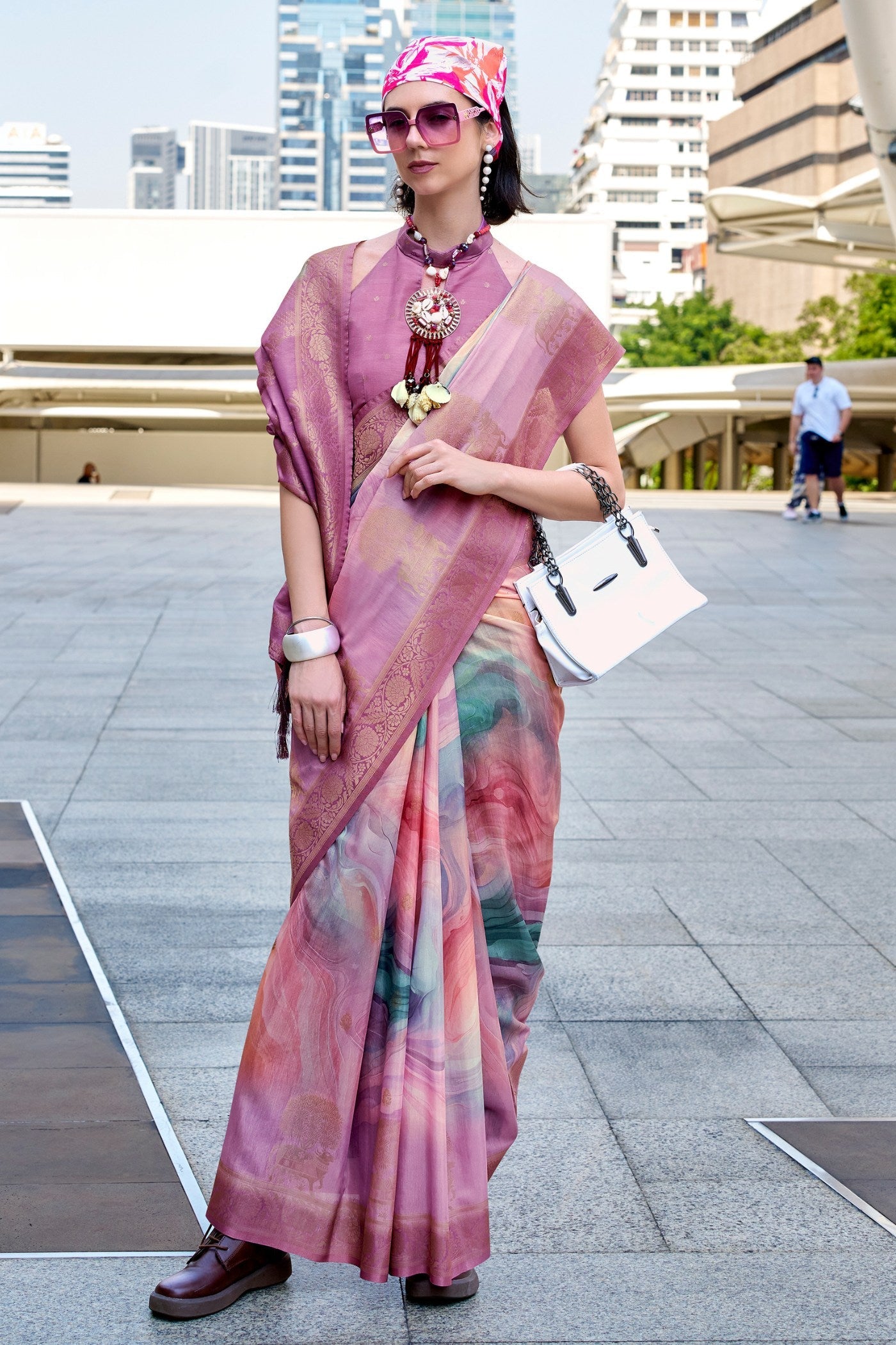 Blush Pink Banarasi Handloom Saree