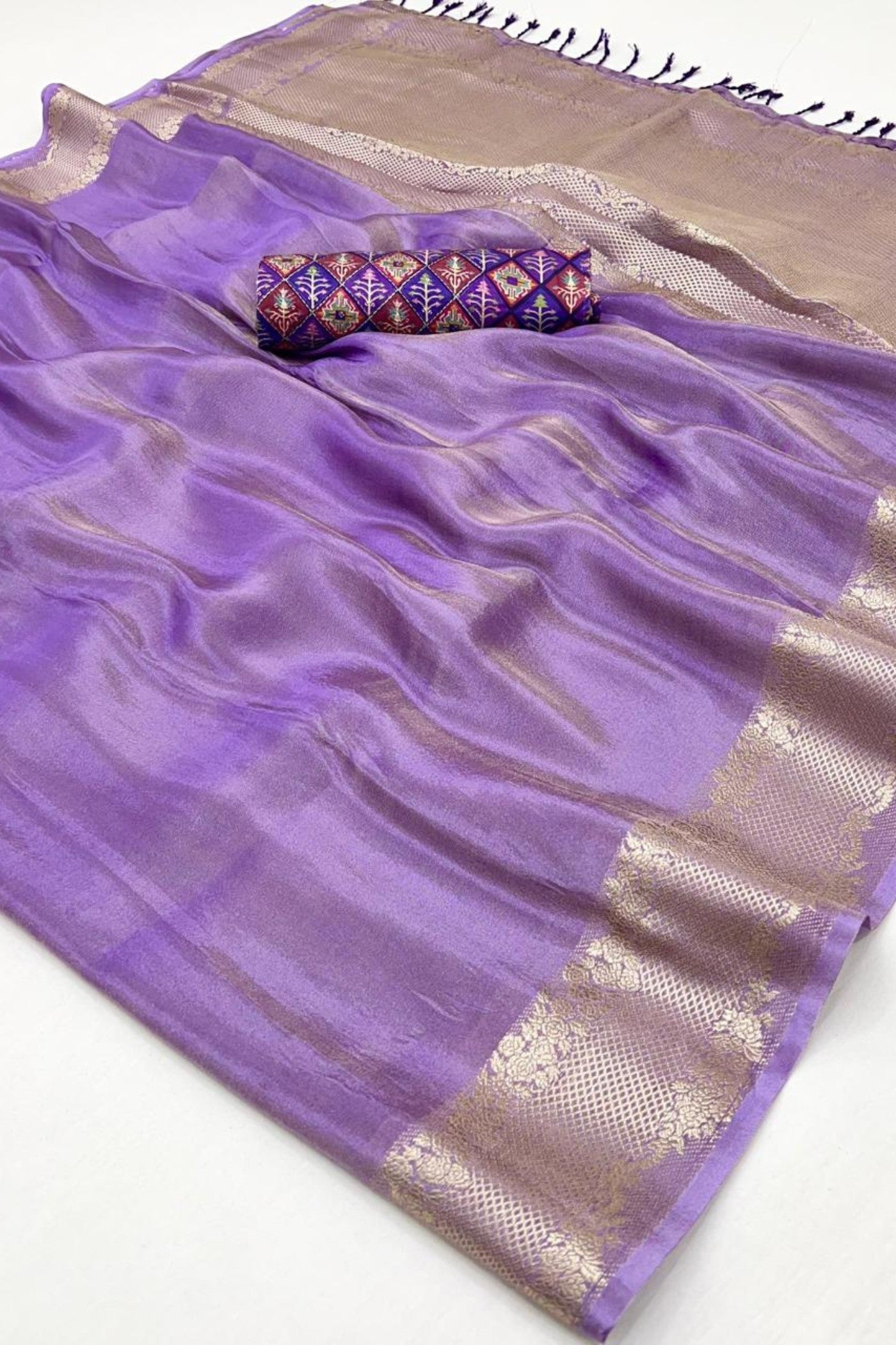 Lily Purple Tissue Silk Saree