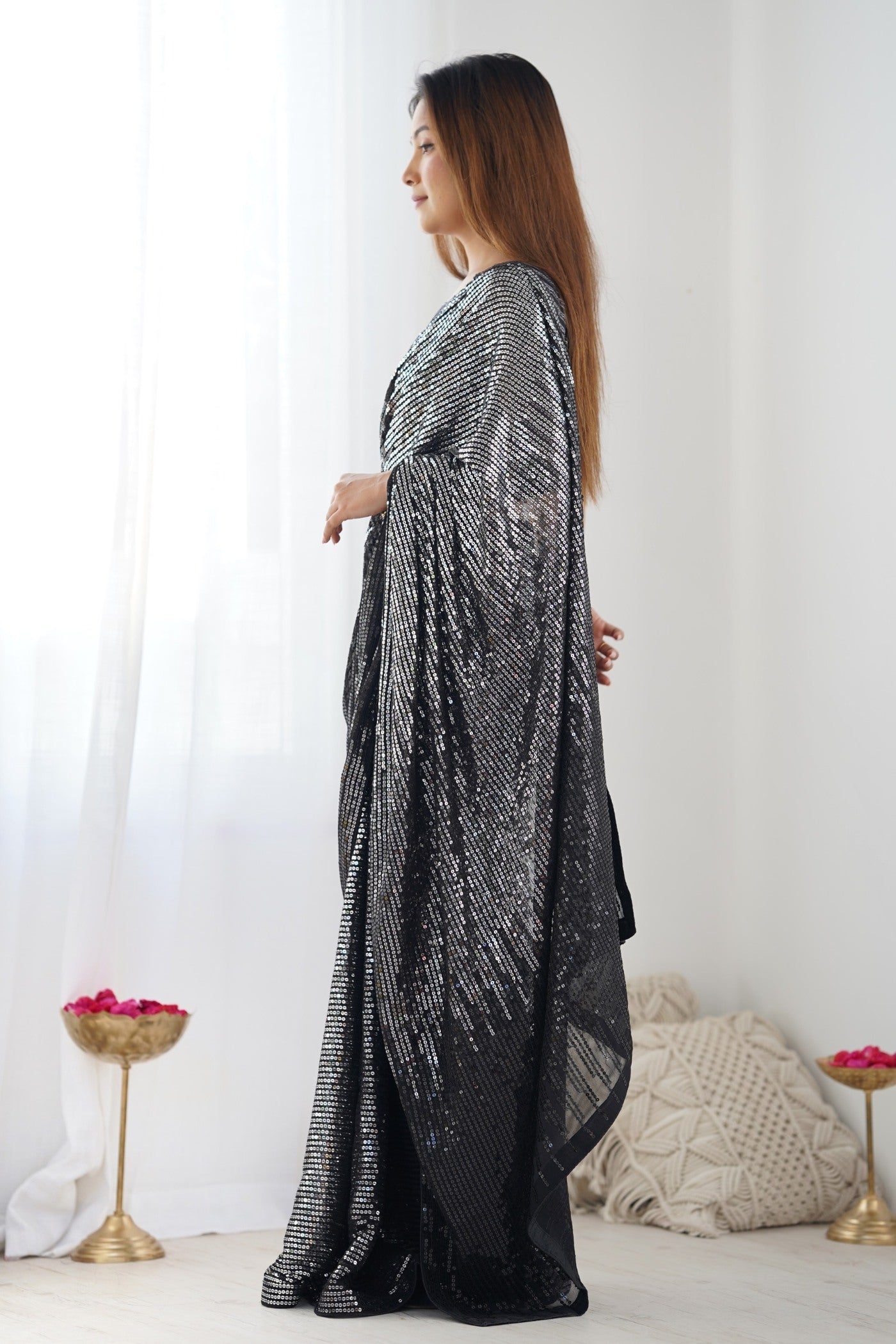 Scarpa Flow Grey Designer Party Wear Saree