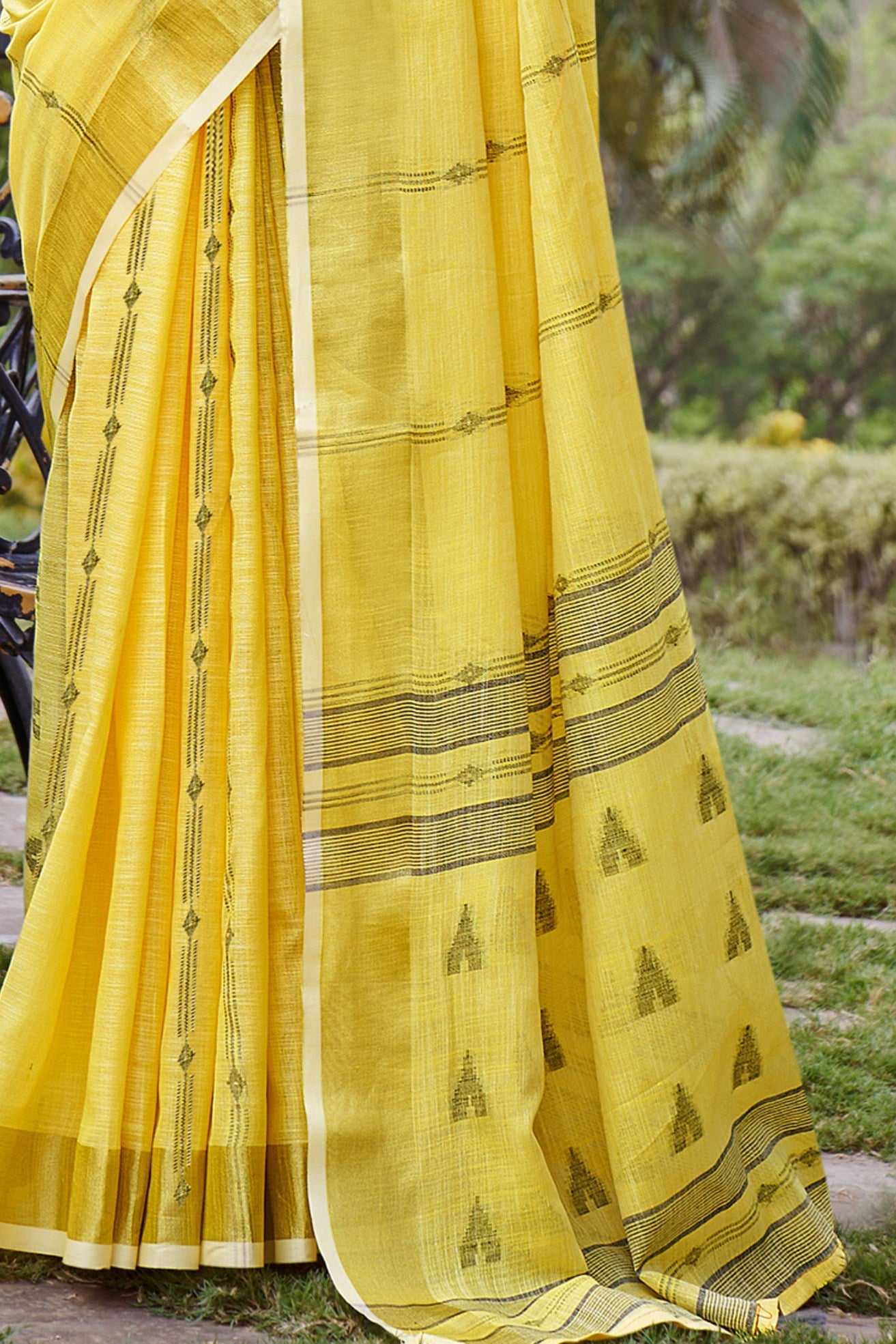 Sunflower Yellow Cotton Silk Saree