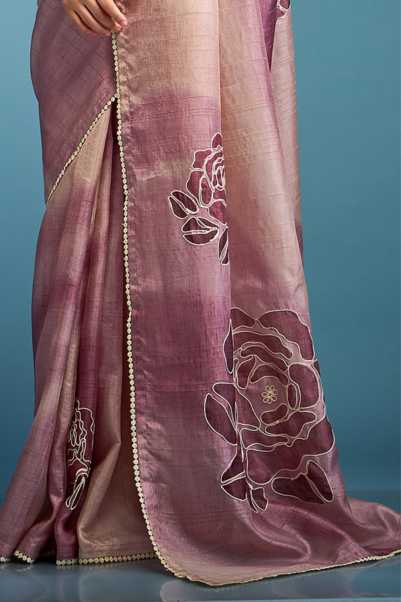 Perilla Purple Designer Tussar Silk Saree