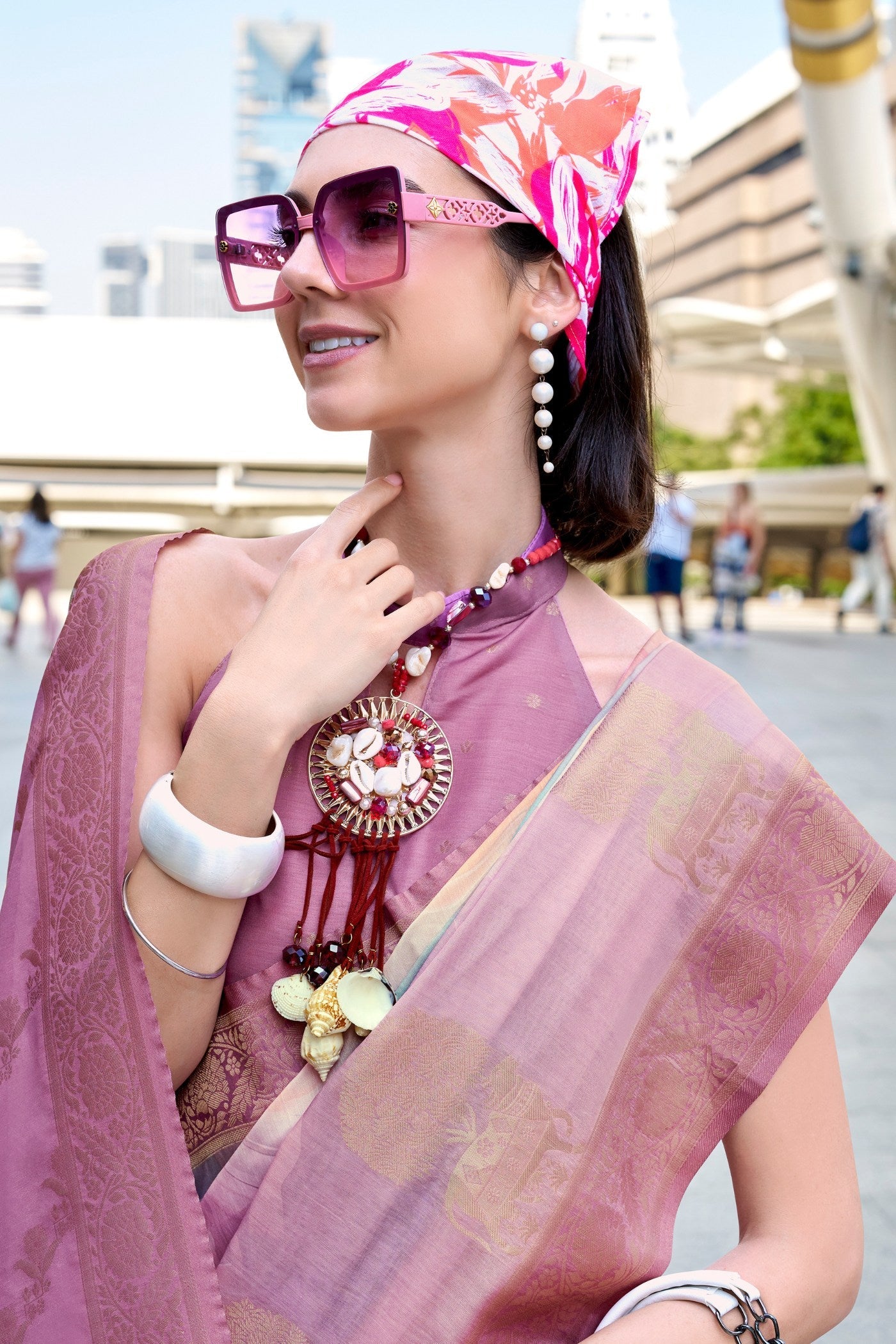 Blush Pink Banarasi Handloom Saree