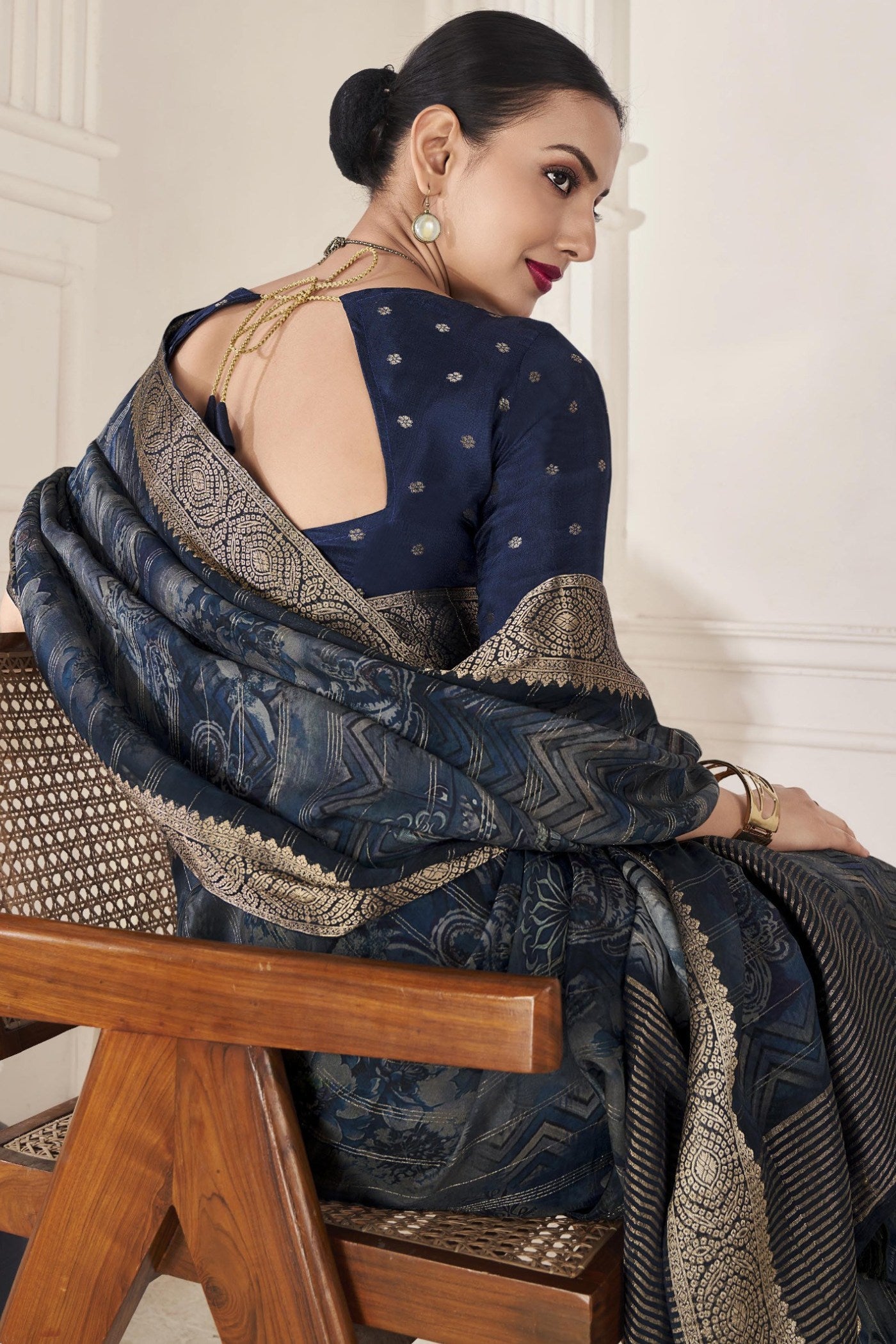 Tuna Blue Banarasi Silk Saree