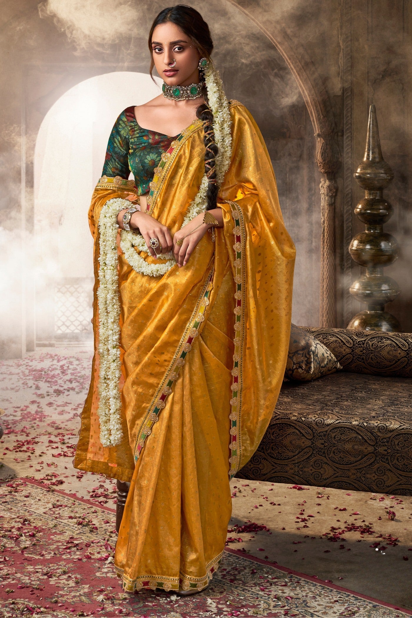 Chelsea Gem Yellow Tissue Designer Saree