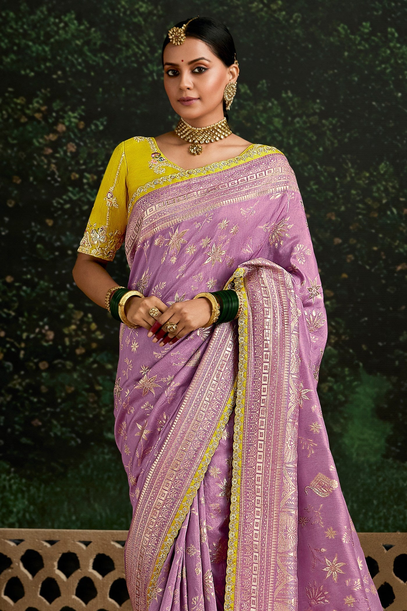 Rouge Pink Designer Banarasi Saree