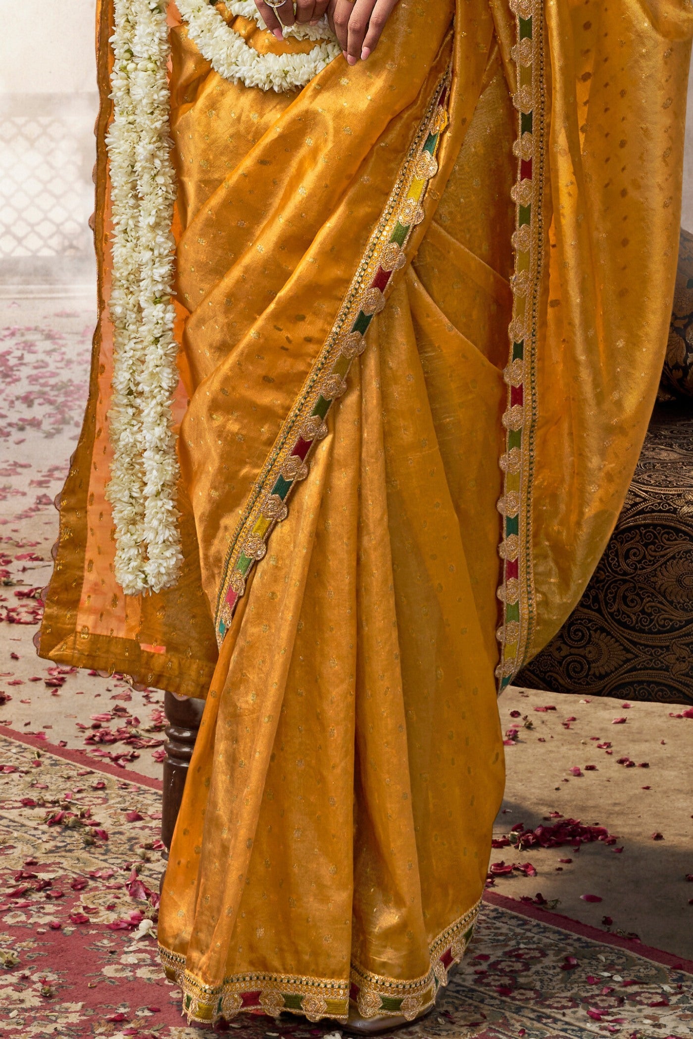 Chelsea Gem Yellow Tissue Designer Saree