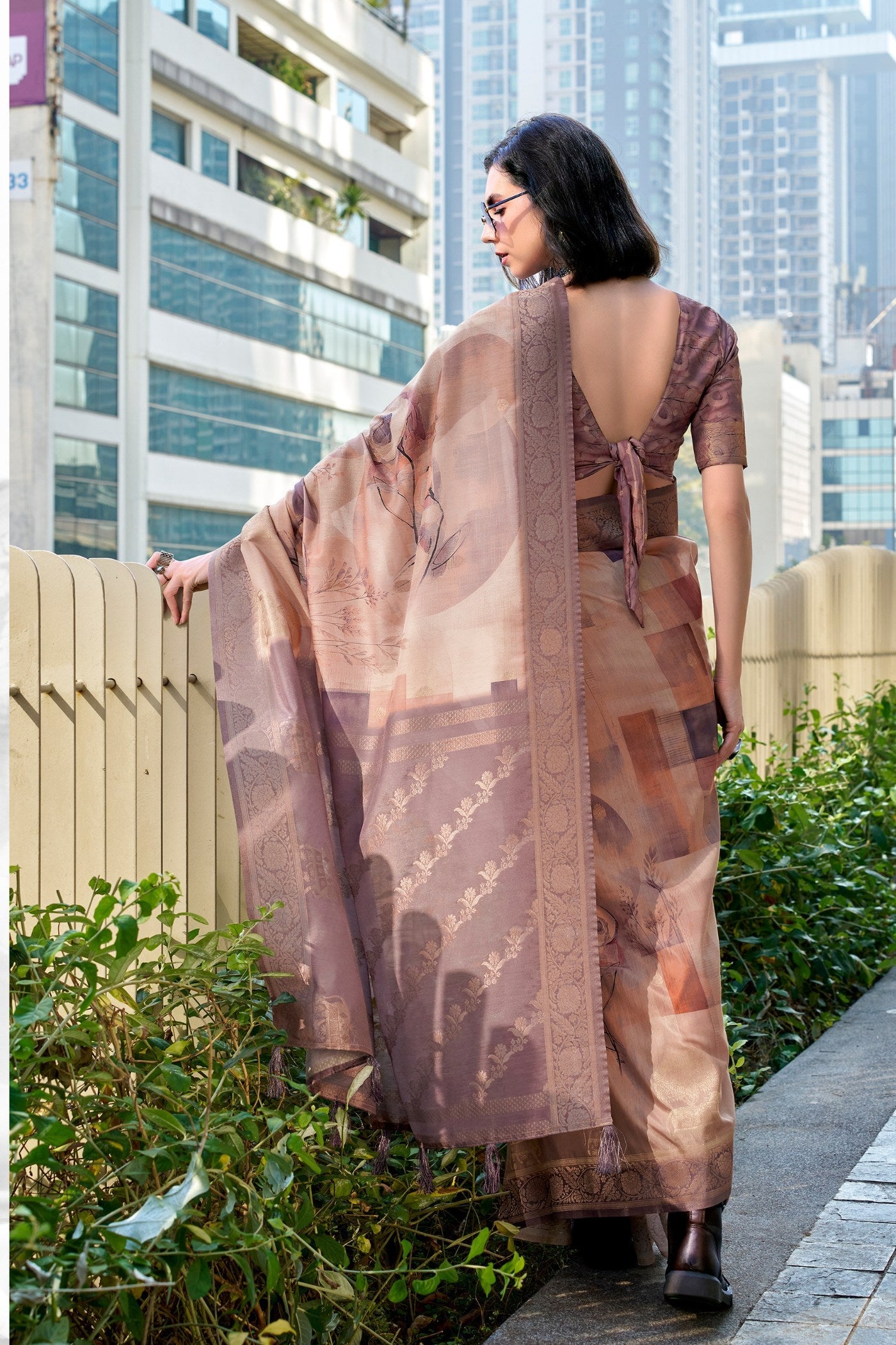 Dust Brown Banarasi Handloom Saree