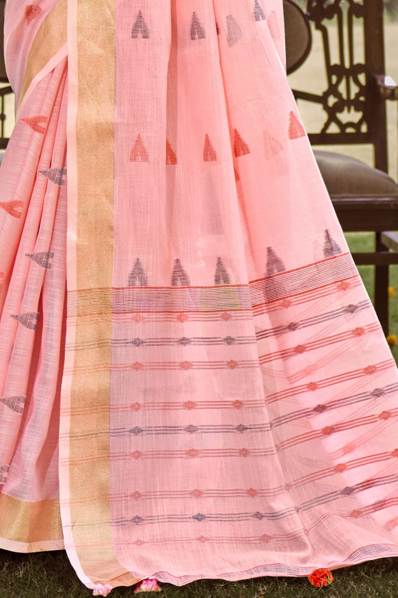 Blossom Pink Cotton Silk Saree