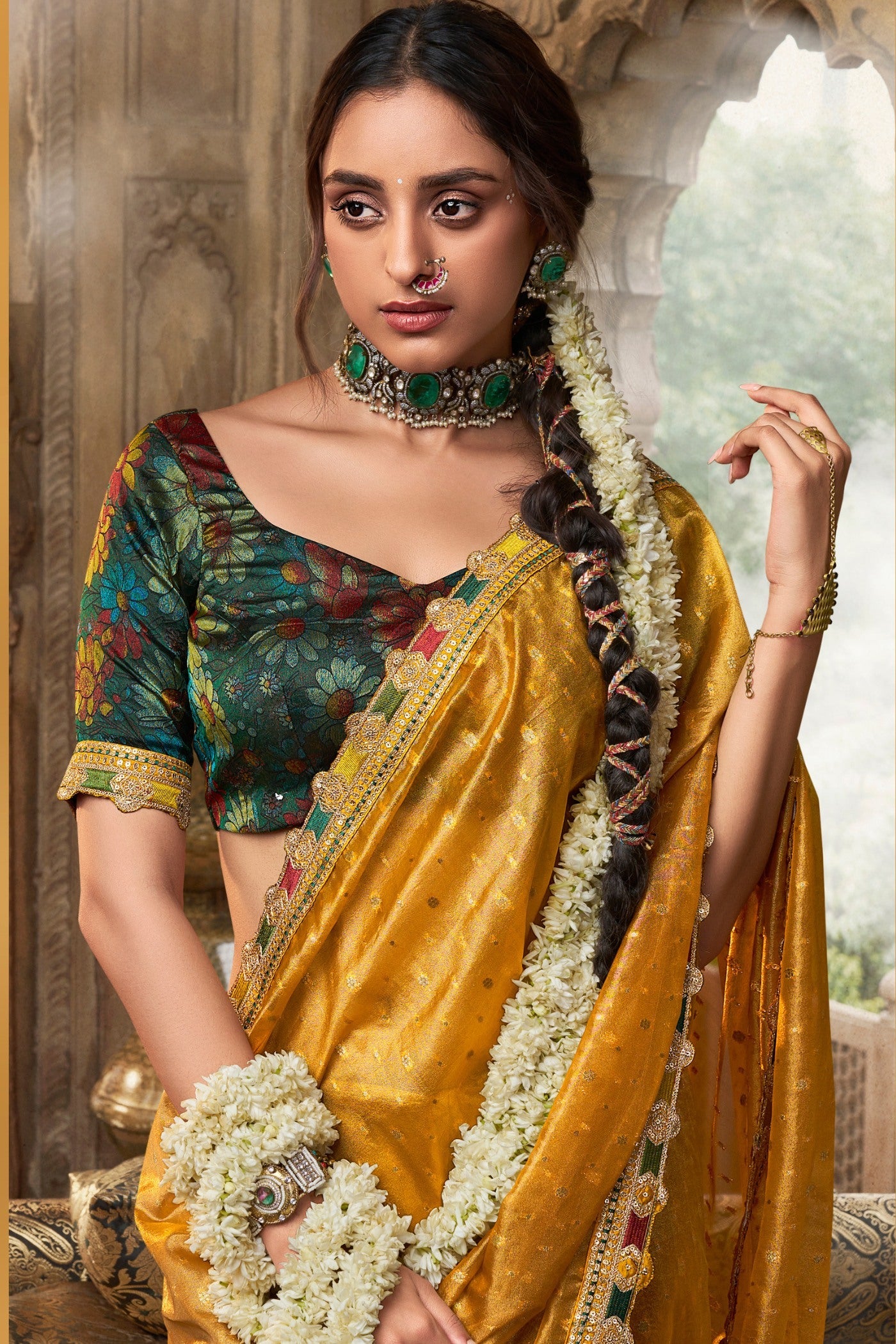 Chelsea Gem Yellow Tissue Designer Saree