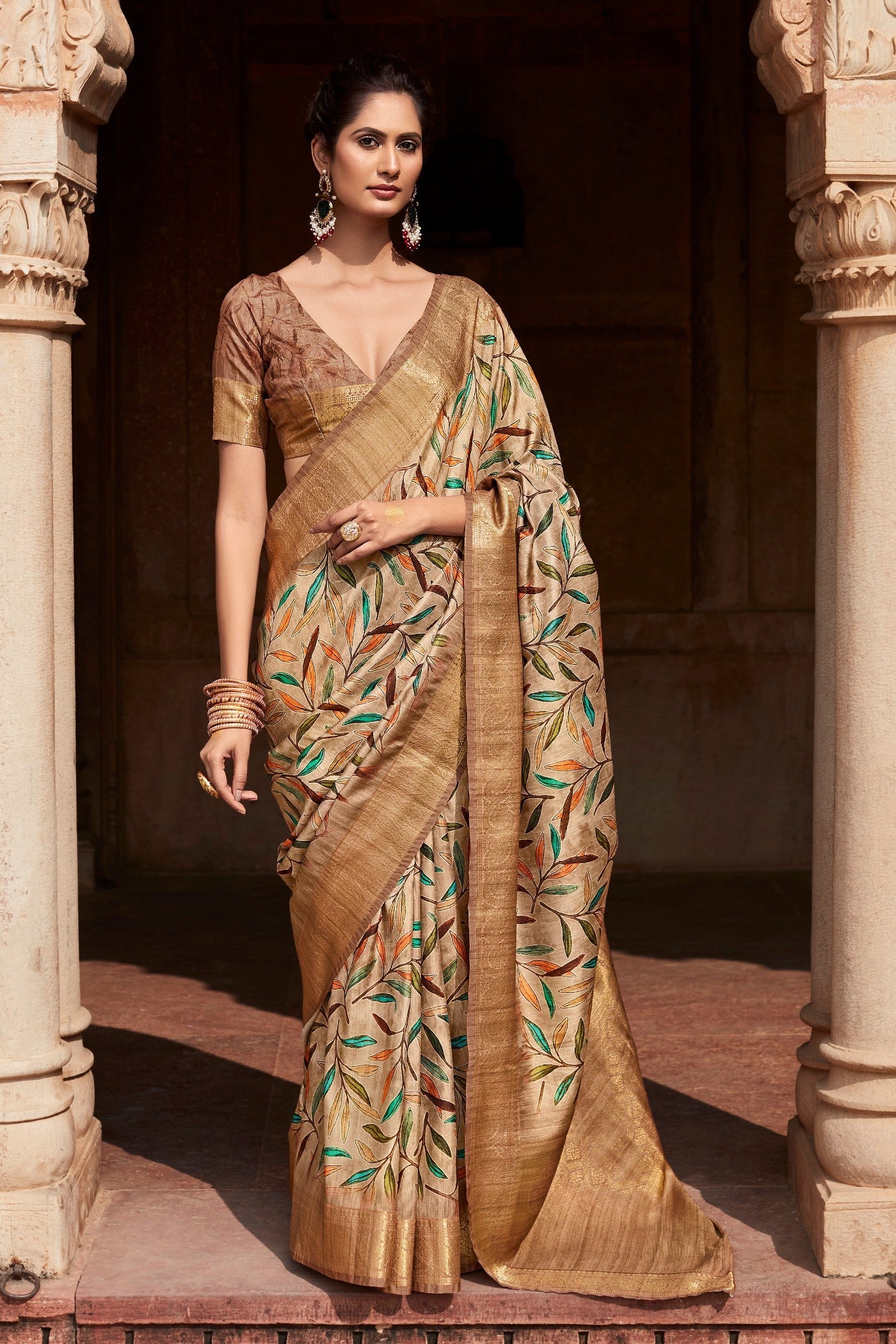 Coco Brown Banarasi Handloom Saree