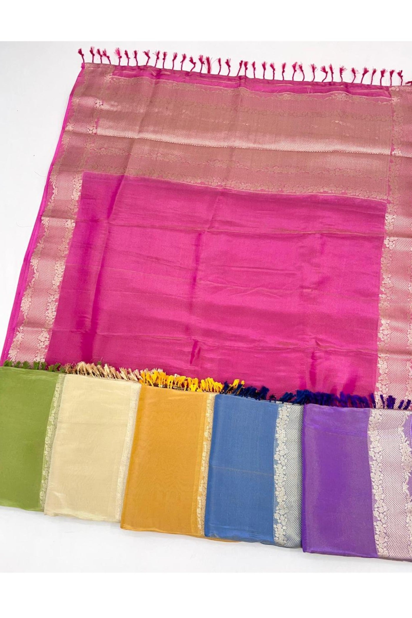 Bison Cream Tissue Silk Saree