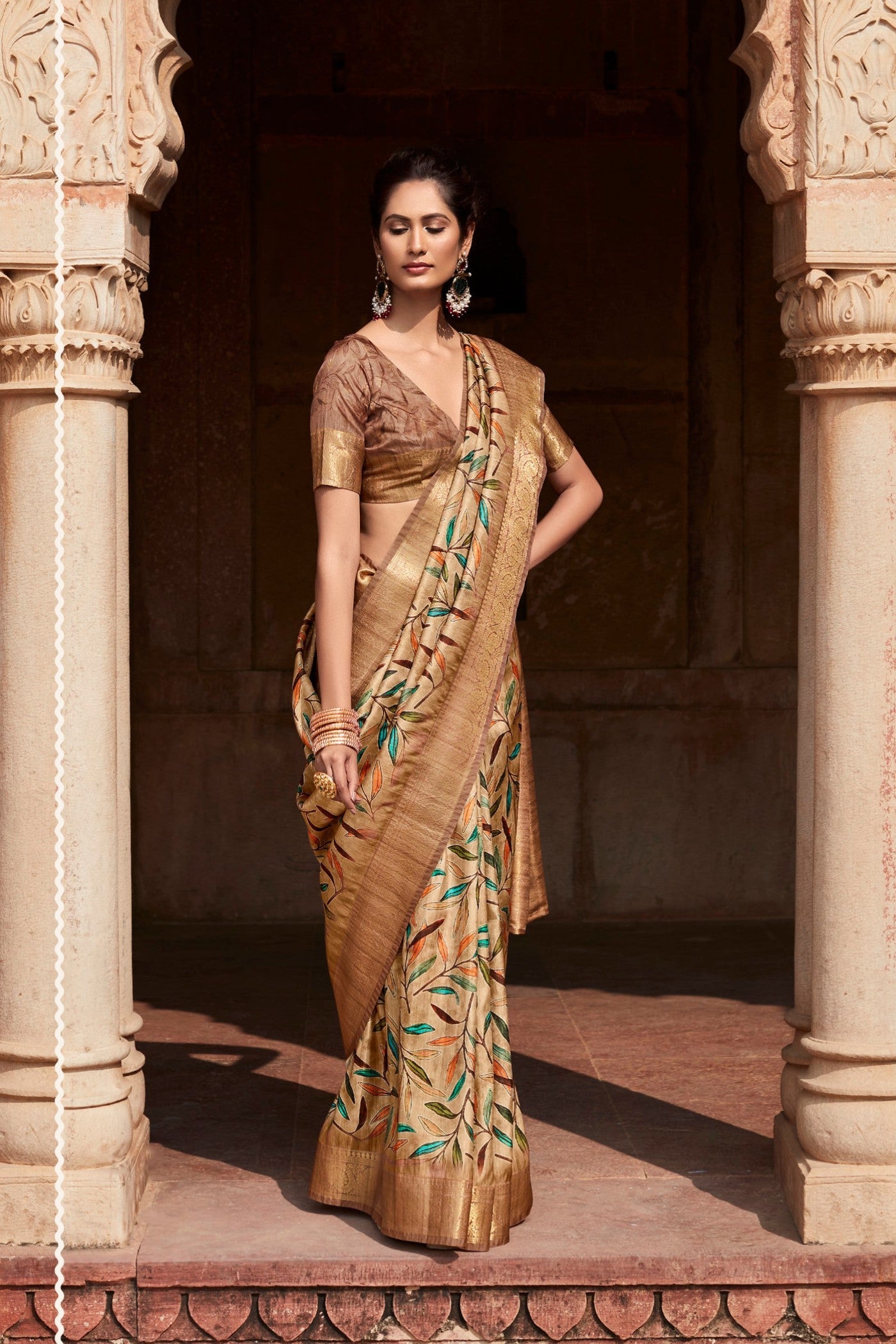 Coco Brown Banarasi Handloom Saree