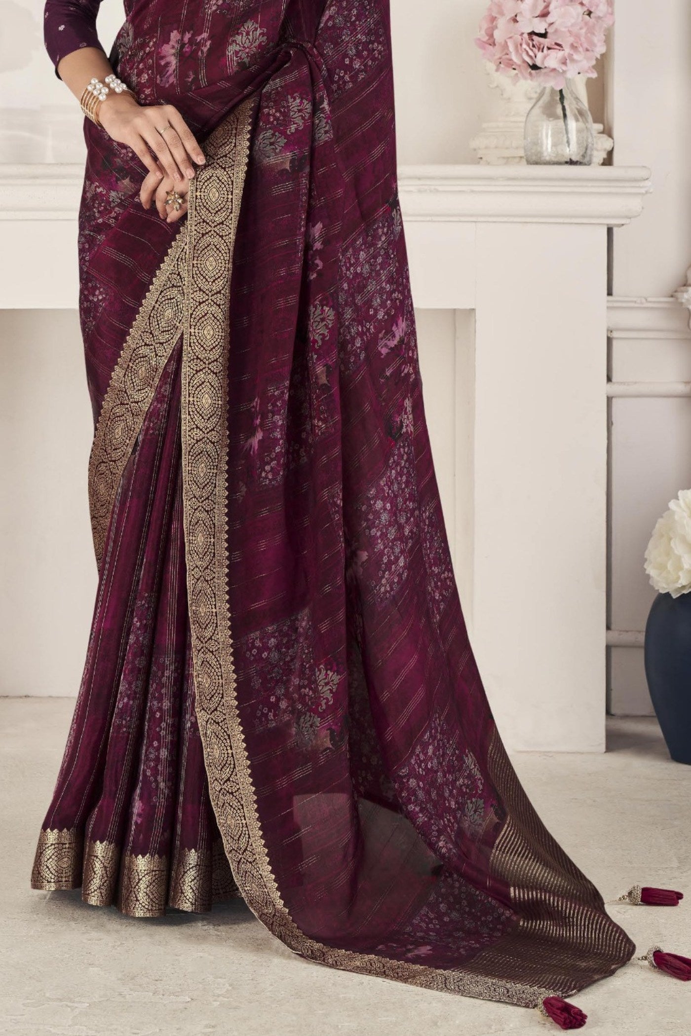 Livid Purple Banarasi Silk Saree