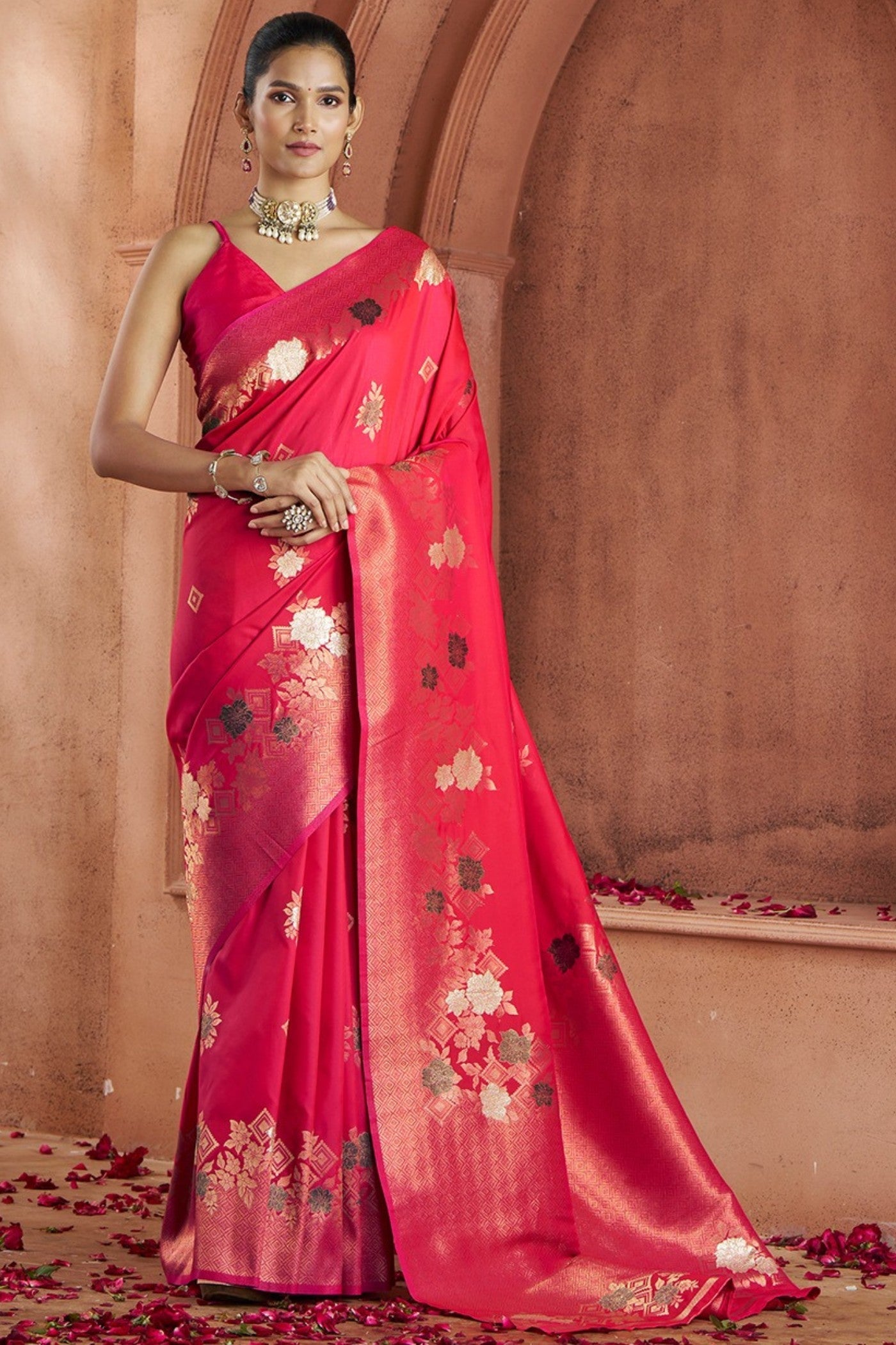 Romance Red Woven Banarasi Saree