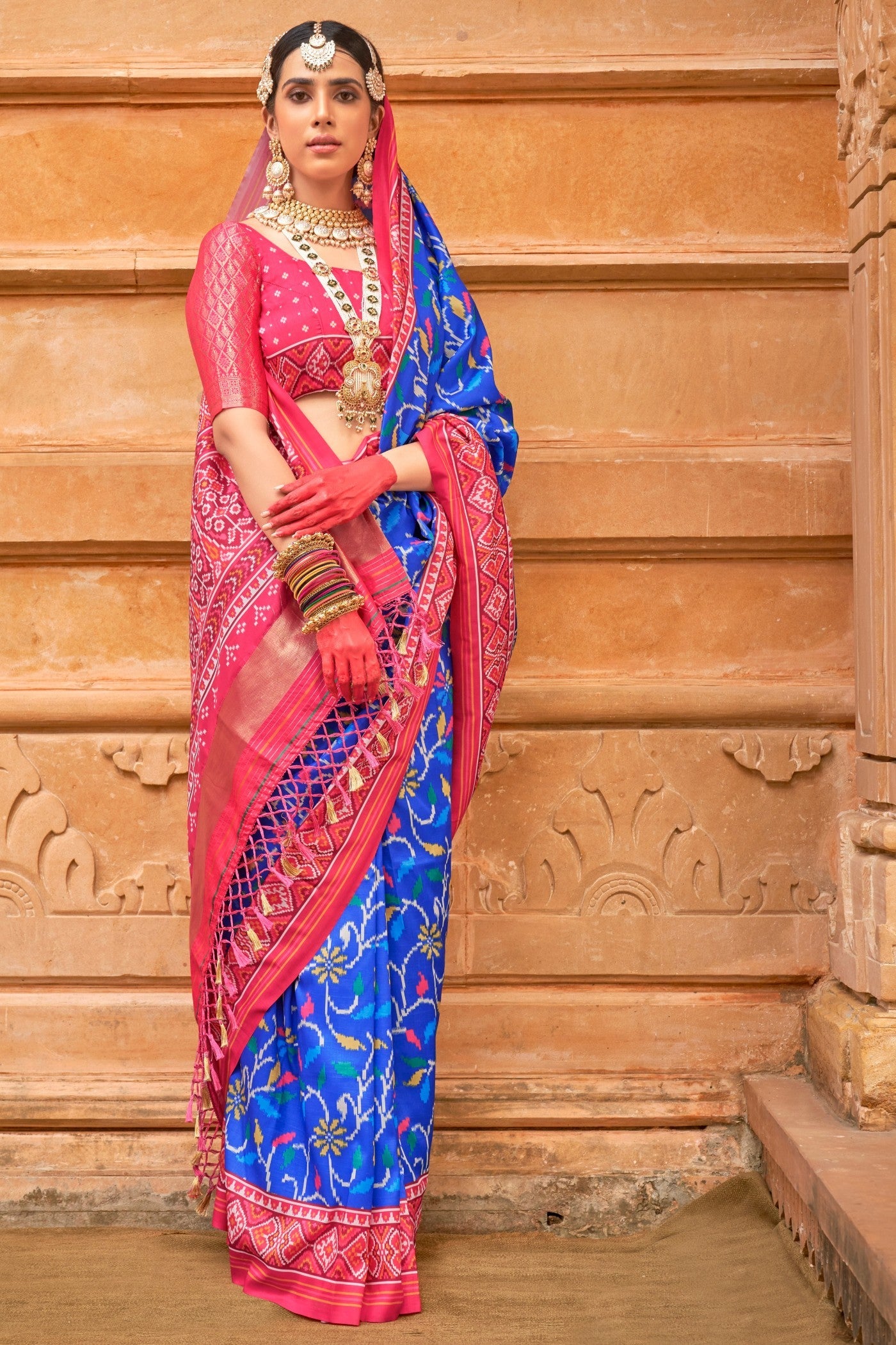 Royal Blue Printed Patola Saree