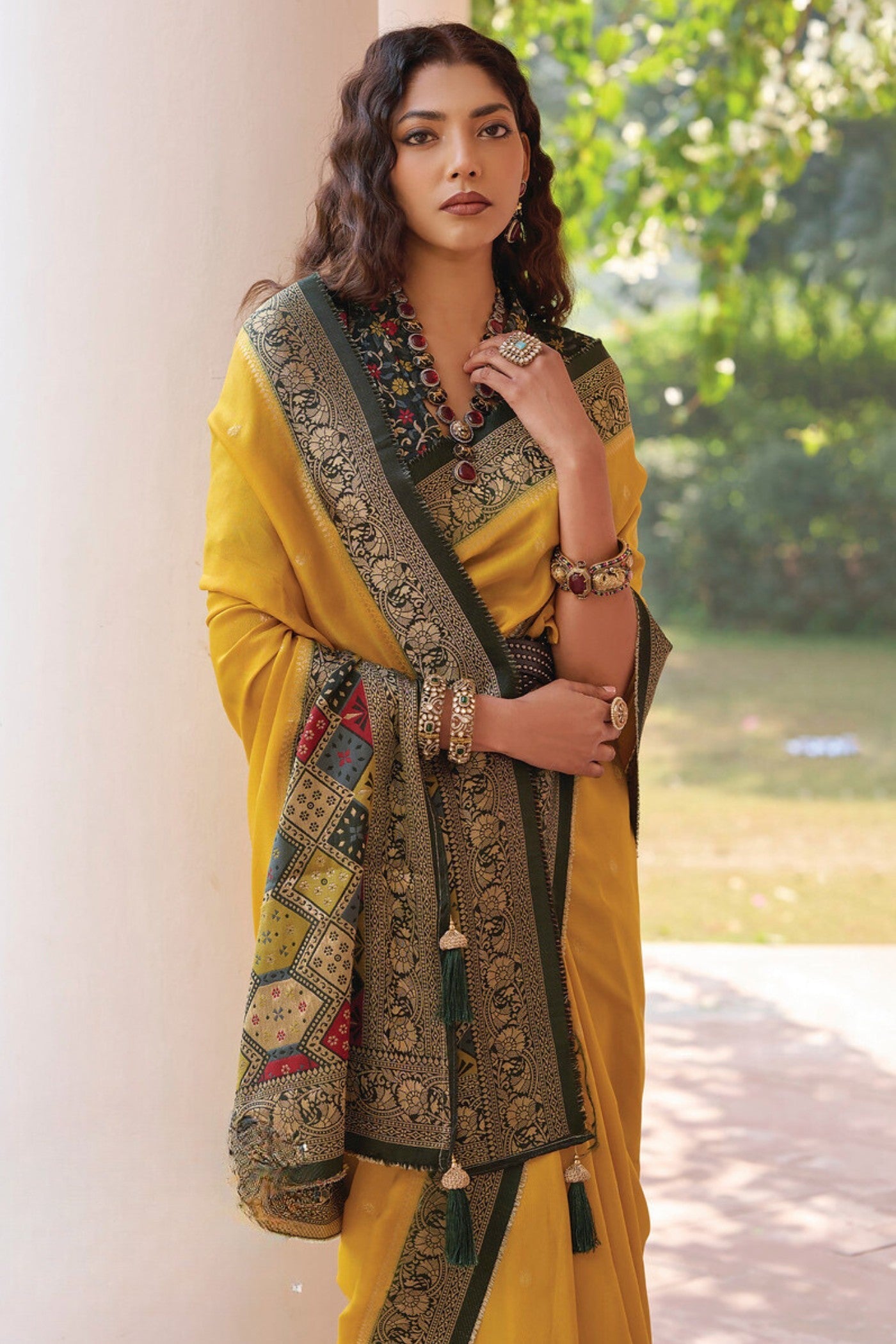 Gamboge Yellow Banarasi Handloom Saree