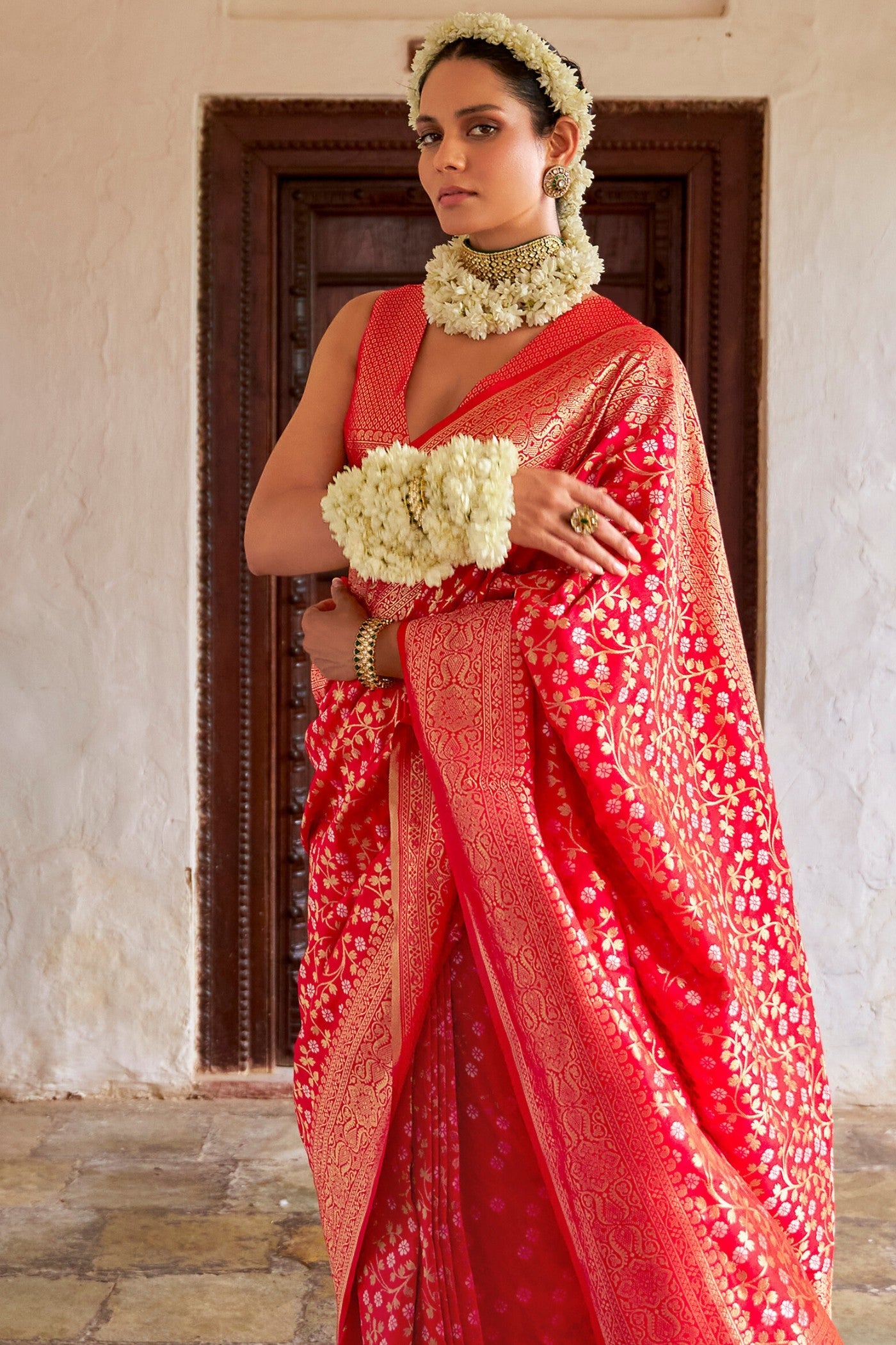 Well Read Woven Banarasi Saree