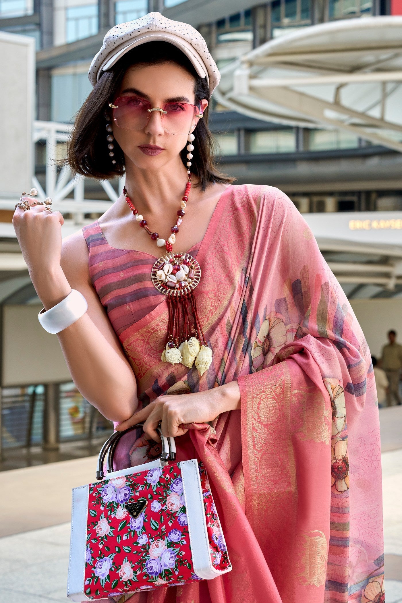 Punch Pink Banarasi Handloom Saree