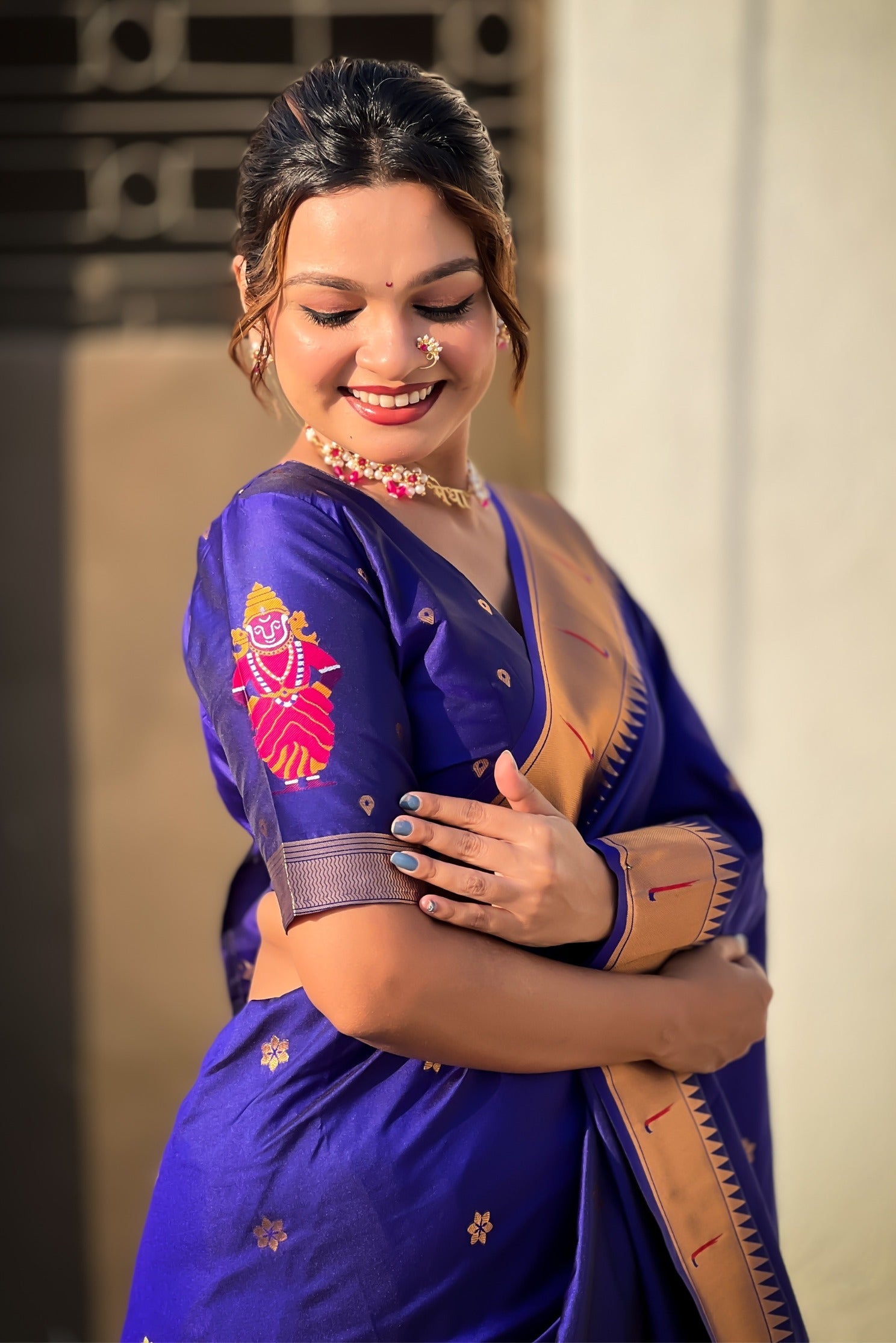 Azure Blue Woven Paithani Saree