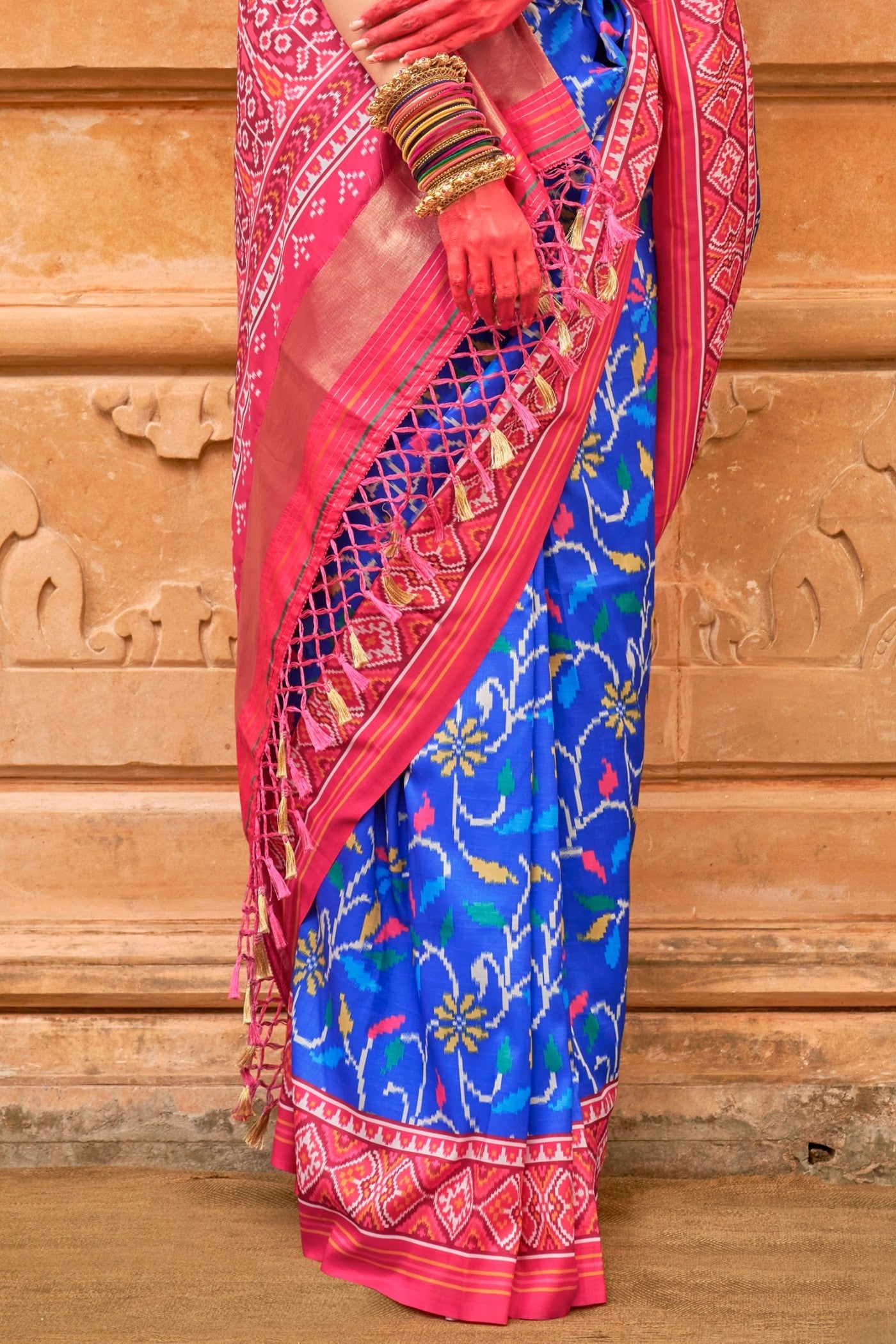 Royal Blue Printed Patola Saree