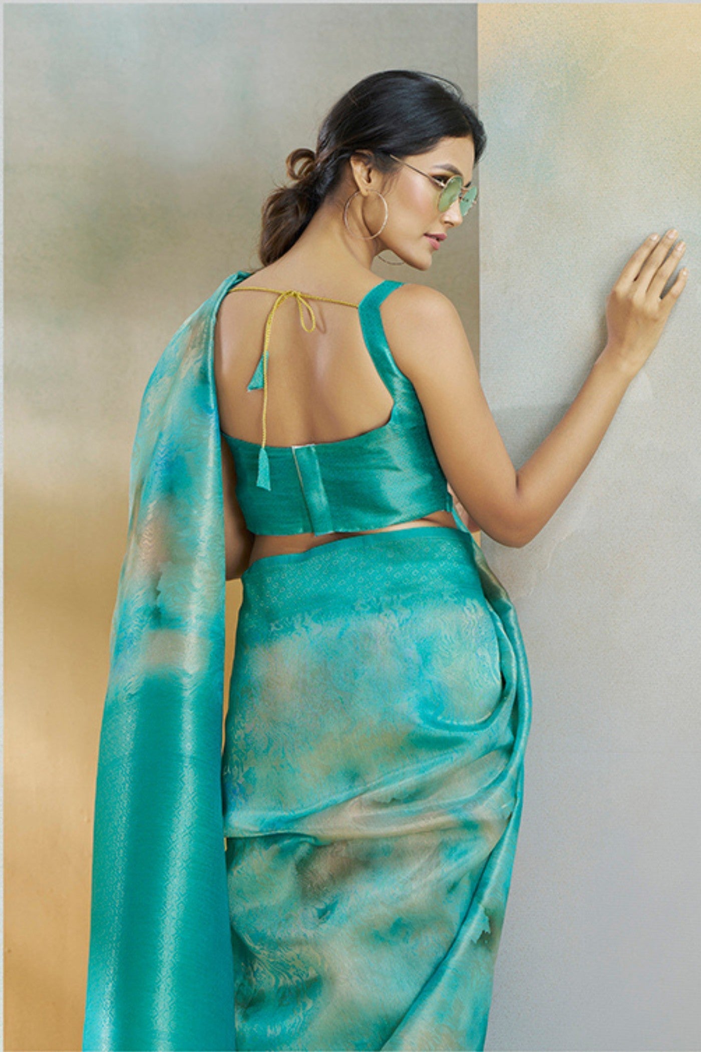 Topaz Blue Banarasi Handloom Saree