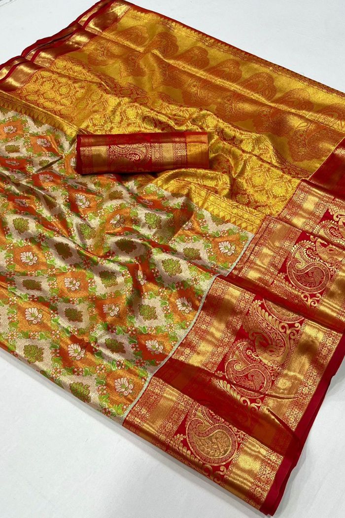 Contessa Pink Woven Kanjivaram Saree