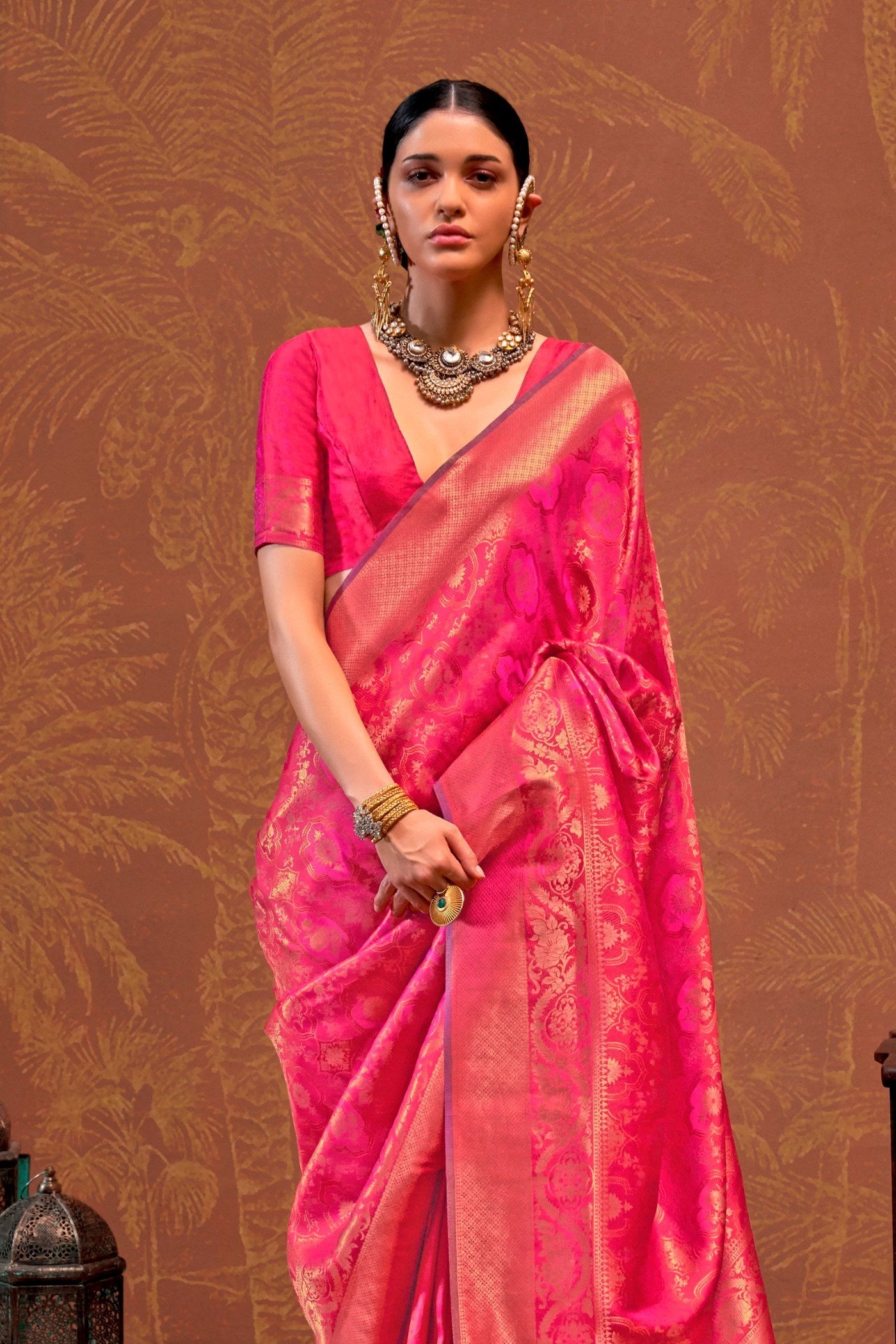 Mandy Pink Kanjivaram Handloom Saree