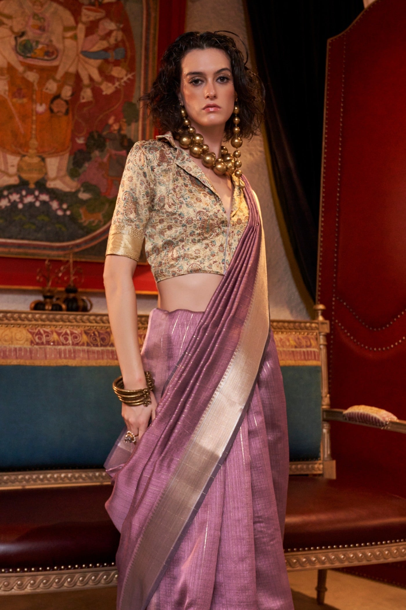 Pharlap Purple Chiffon Silk Saree