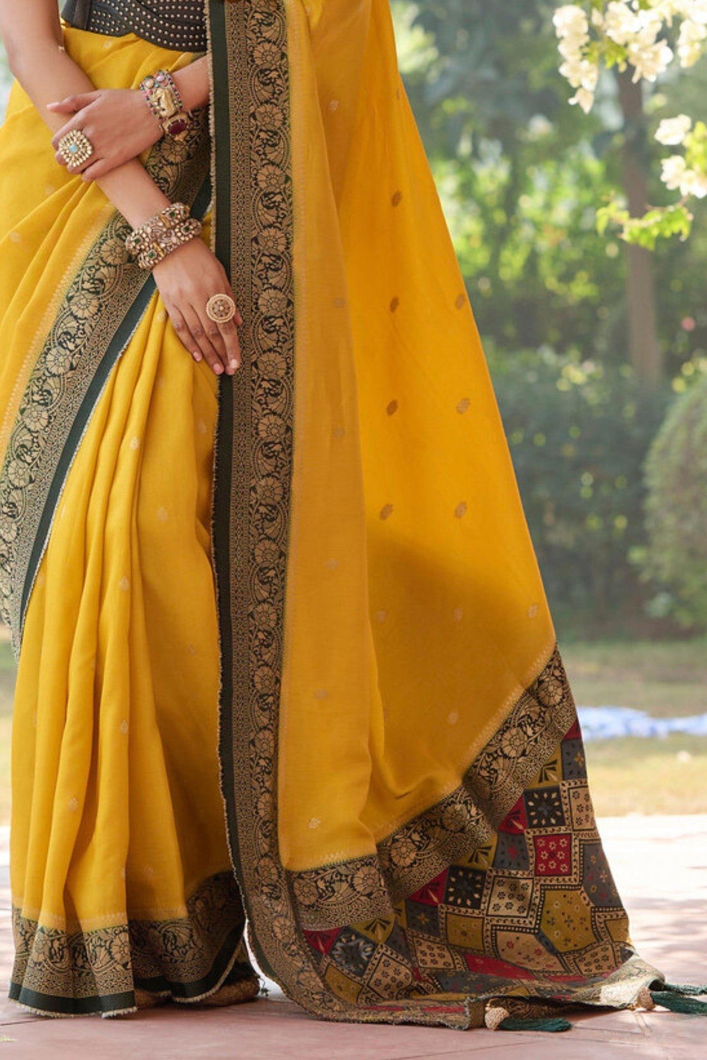 Gamboge Yellow Banarasi Handloom Saree